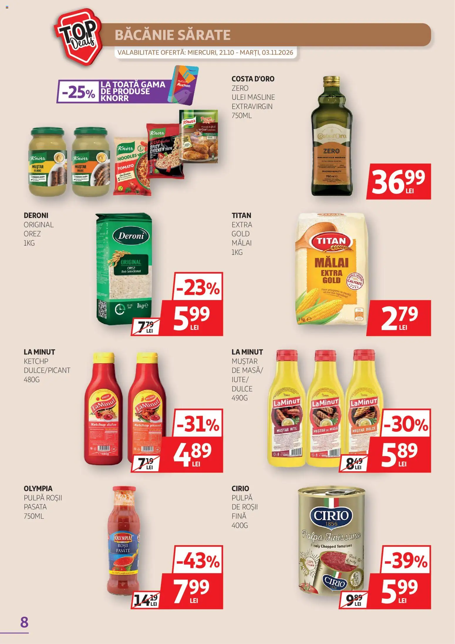 Catalog Auchan 21 Octombrie - 2 Noiembrie 2026 | Pagina 8 | Produse: Zero, Masă, Cirio, Roșii