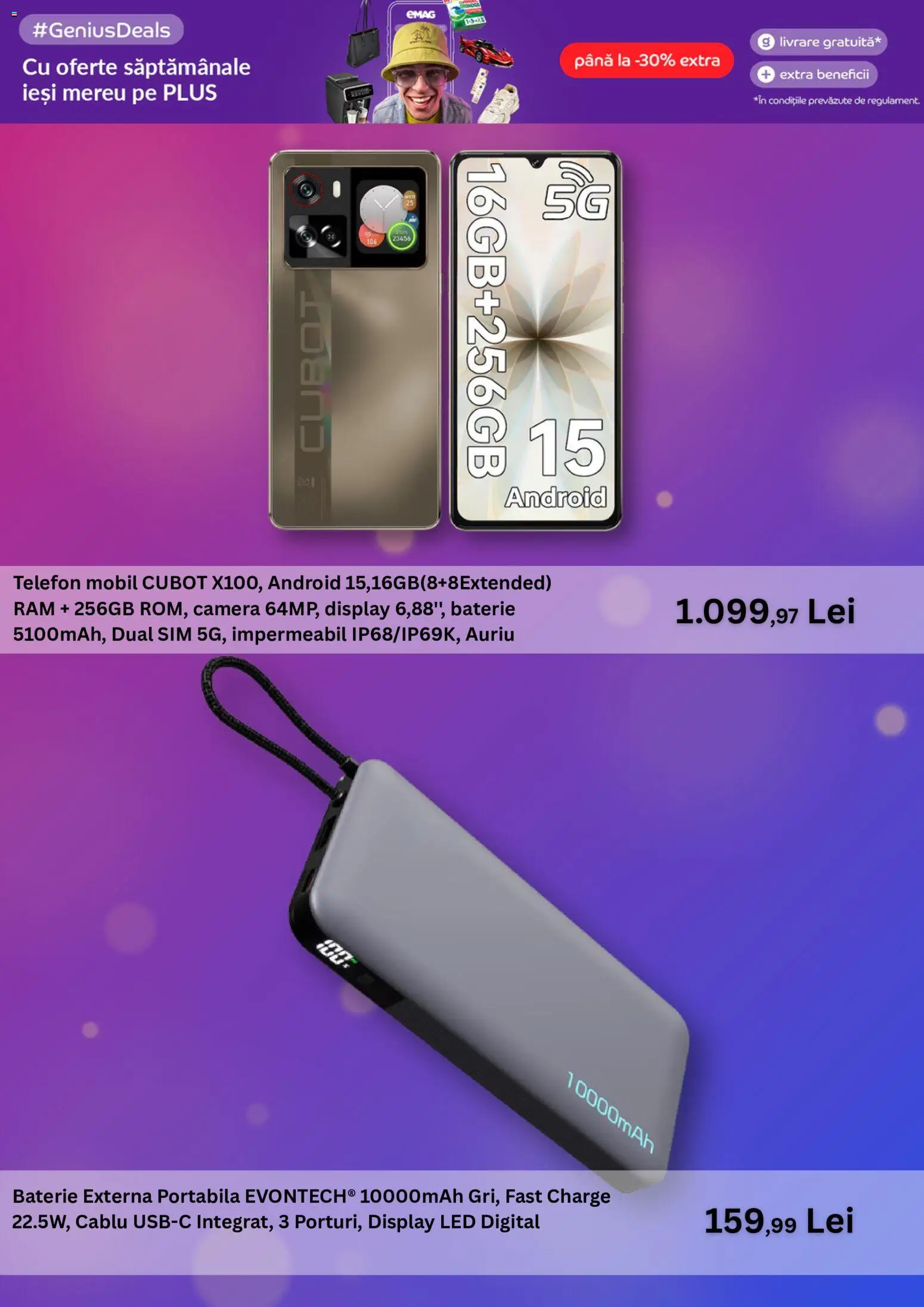 Catalog eMag 20 - 25 Octombrie 2026 | Pagina 2 | Produse: Telefon, Cameră, Cablu, LED