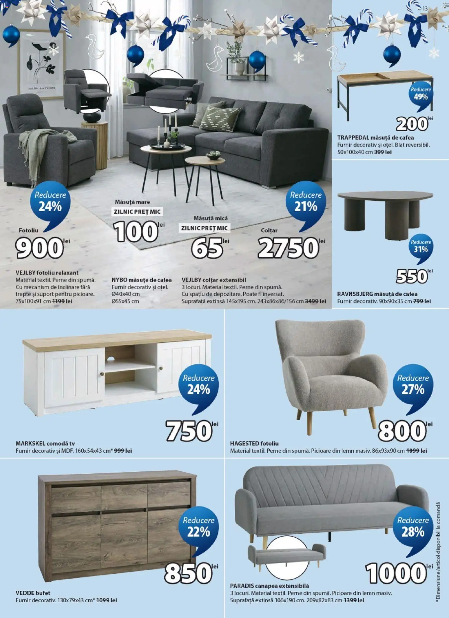 Catalog JYSK 24 Octombrie - 22 Noiembrie 2026 | Pagina 13 | Produse: Perne, Măsuță de cafea, Cafea, Suport