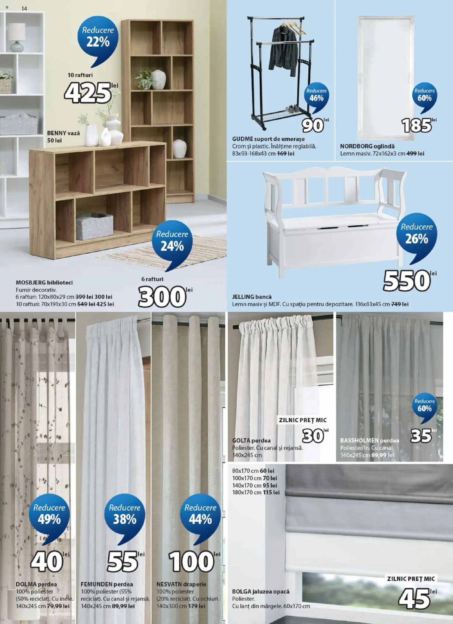Catalog JYSK 24 Octombrie - 22 Noiembrie 2026 | Pagina 14 | Produse: Vase, Oglindă, Bancă, Suport
