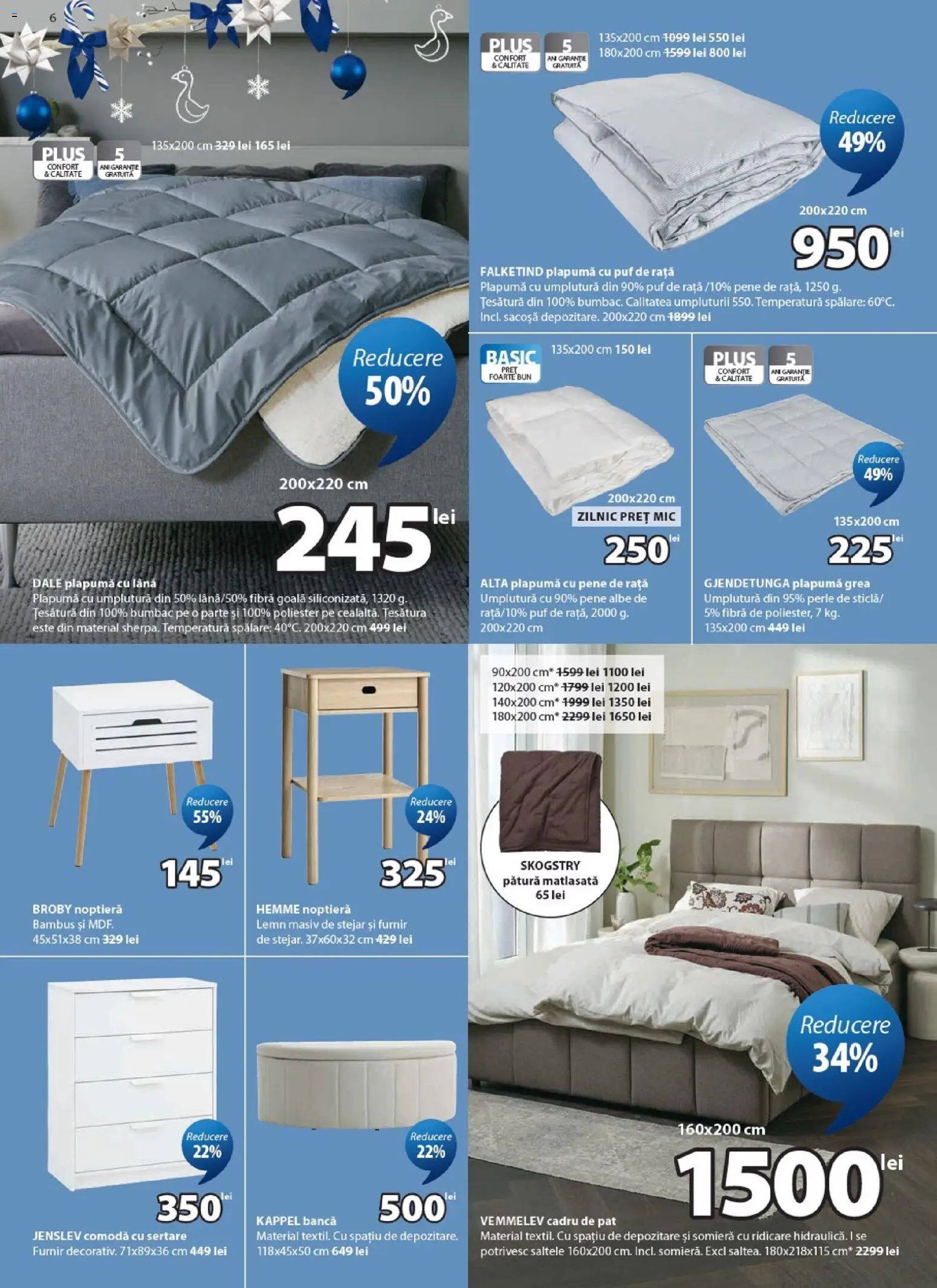 Catalog JYSK 24 Octombrie - 22 Noiembrie 2026 | Pagina 6 | Produse: Pat, Noptieră, Comodă, Dale