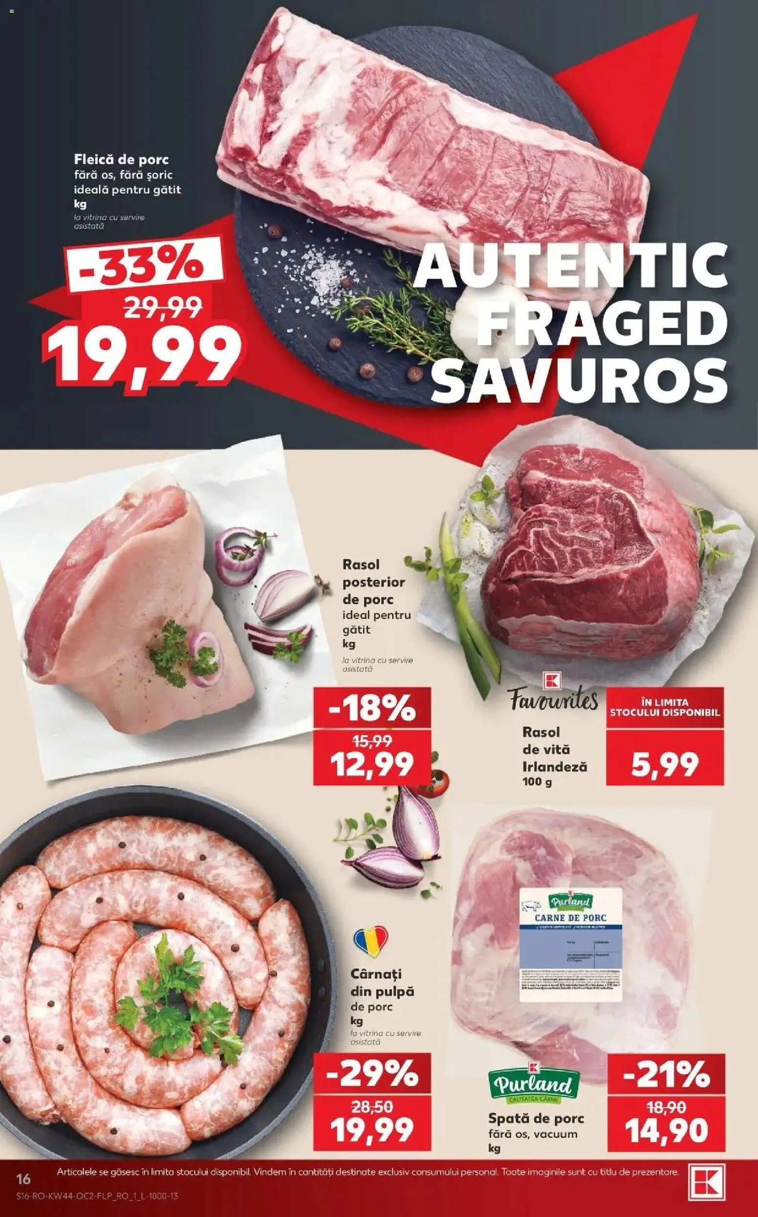 Catalog Kaufland 28 Octombrie - 2 Noiembrie 2026 | Pagina 16 | Produse: Vitrină, Carne De Porc, Fleică, Cârnați