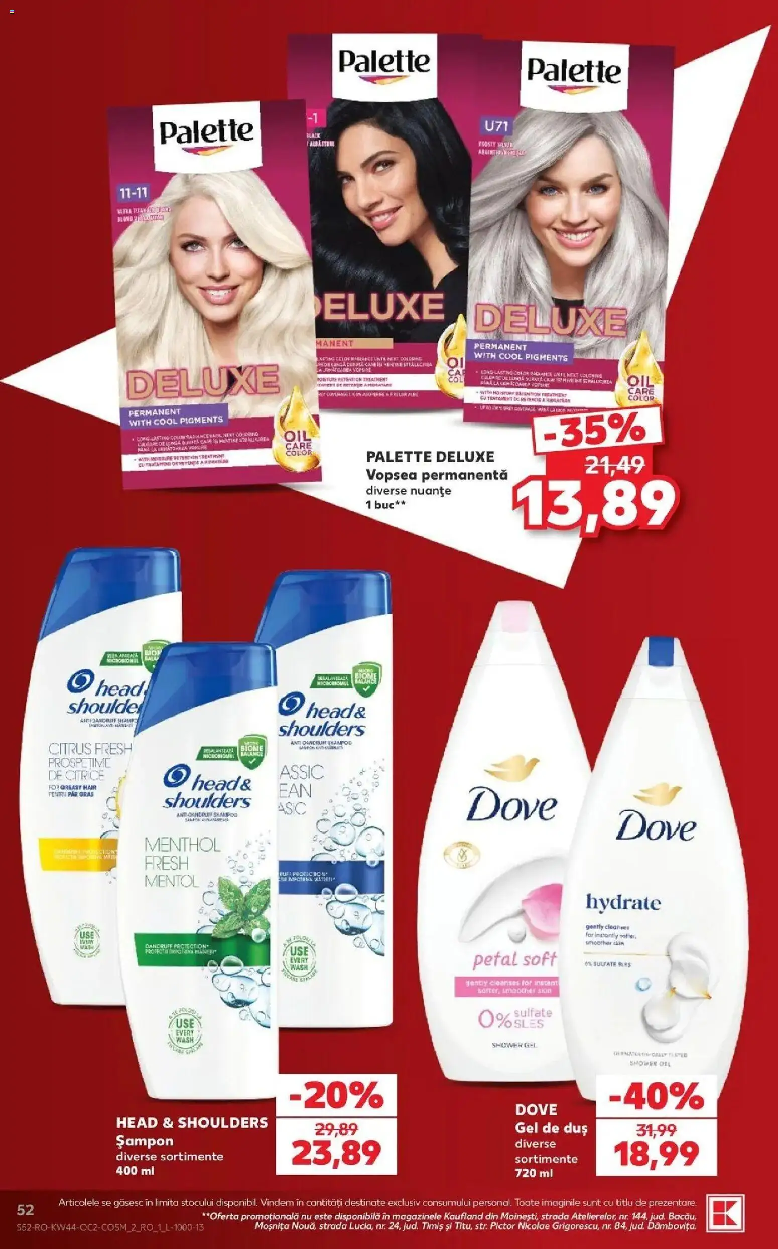 Catalog Kaufland 28 Octombrie - 2 Noiembrie 2026 | Pagina 52 | Produse: Duș, Șampon, Gel de duș, Deluxe