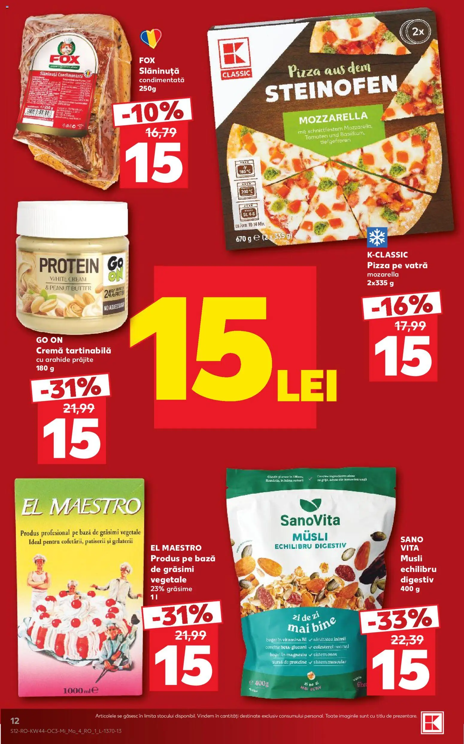 Catalog Kaufland 28 Octombrie - 2 Noiembrie 2026 | Pagina 12 | Produse: Proteine, Mozzarella, Pizza, Cremă tartinabilă