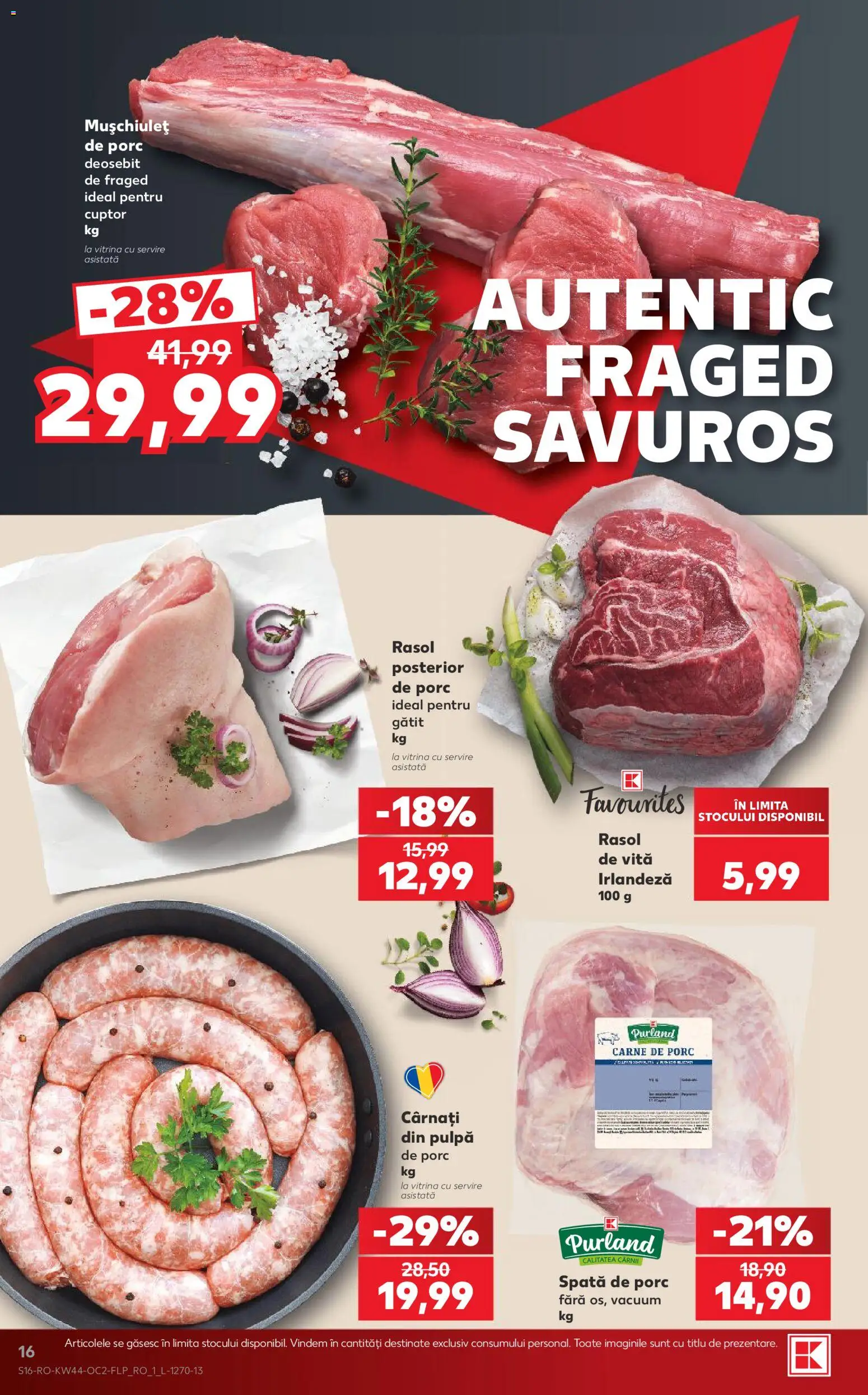 Catalog Kaufland 28 Octombrie - 2 Noiembrie 2026 | Pagina 16 | Produse: Spata de porc, Vită, Rasol, Cârnați