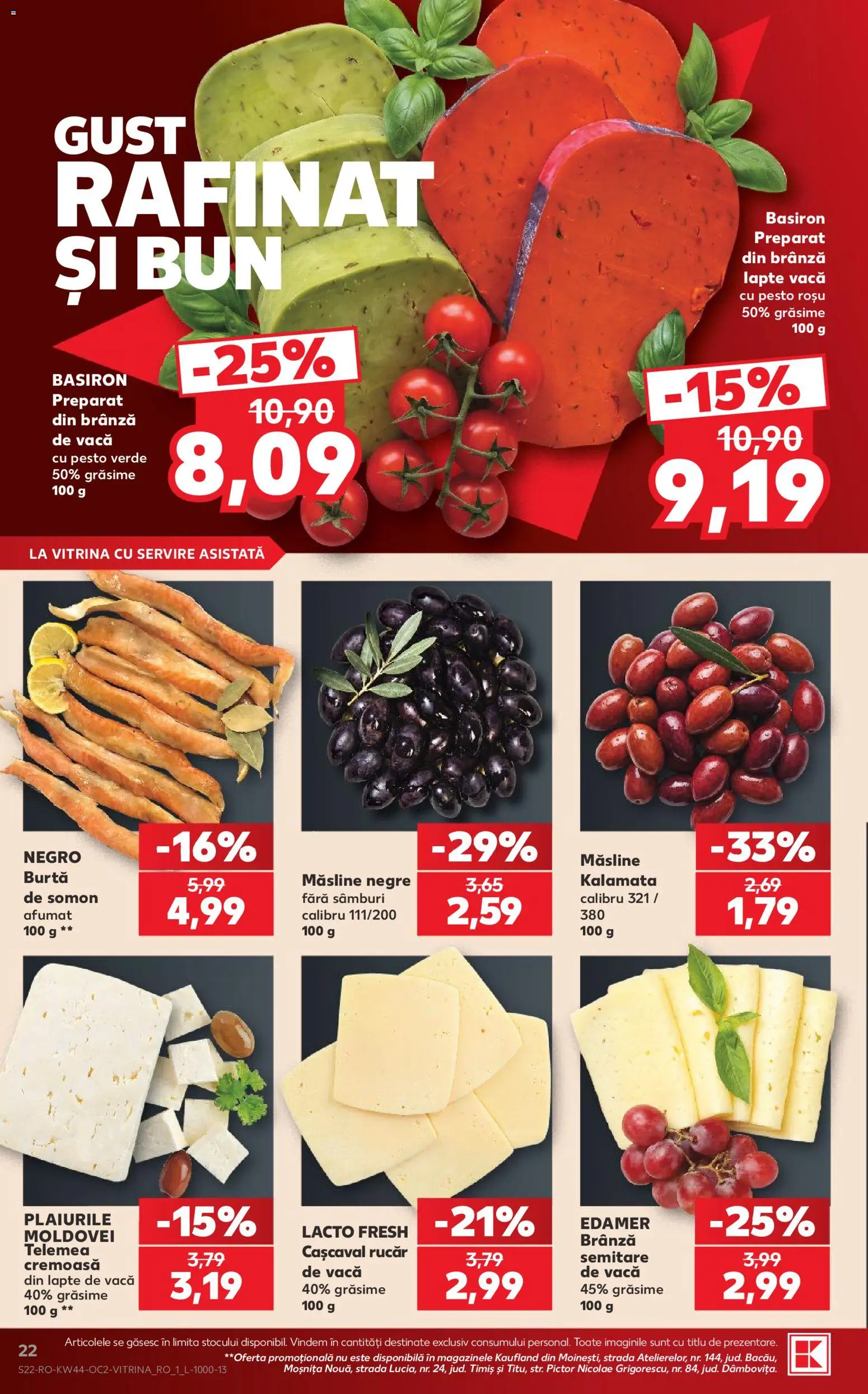 Catalog Kaufland 28 Octombrie - 2 Noiembrie 2026 | Pagina 22 | Produse: Vitrină, Cașcaval, Măsline, Lapte