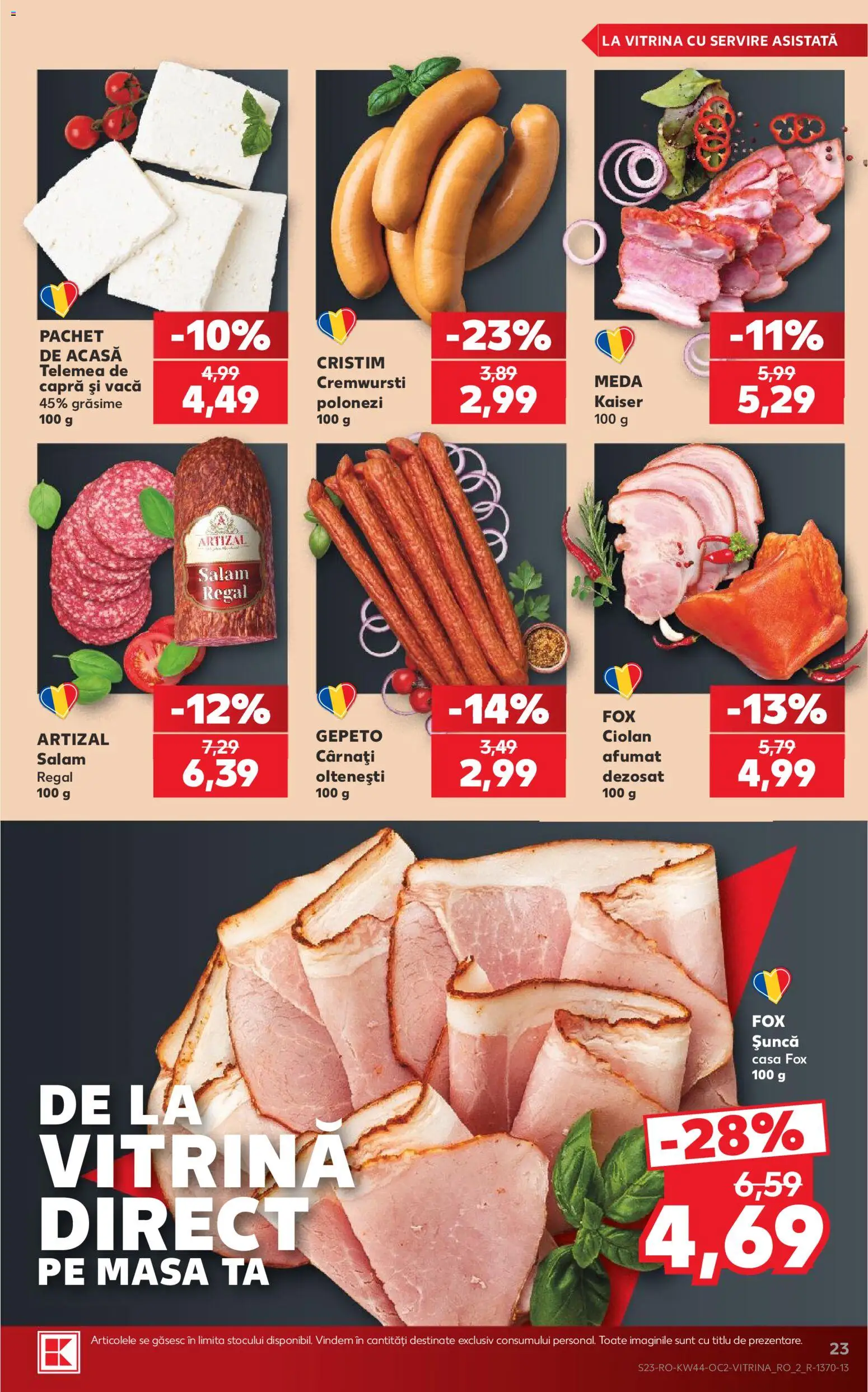 Catalog Kaufland 28 Octombrie - 2 Noiembrie 2026 | Pagina 23 | Produse: Vitrină, Fox, Salam, Șuncă