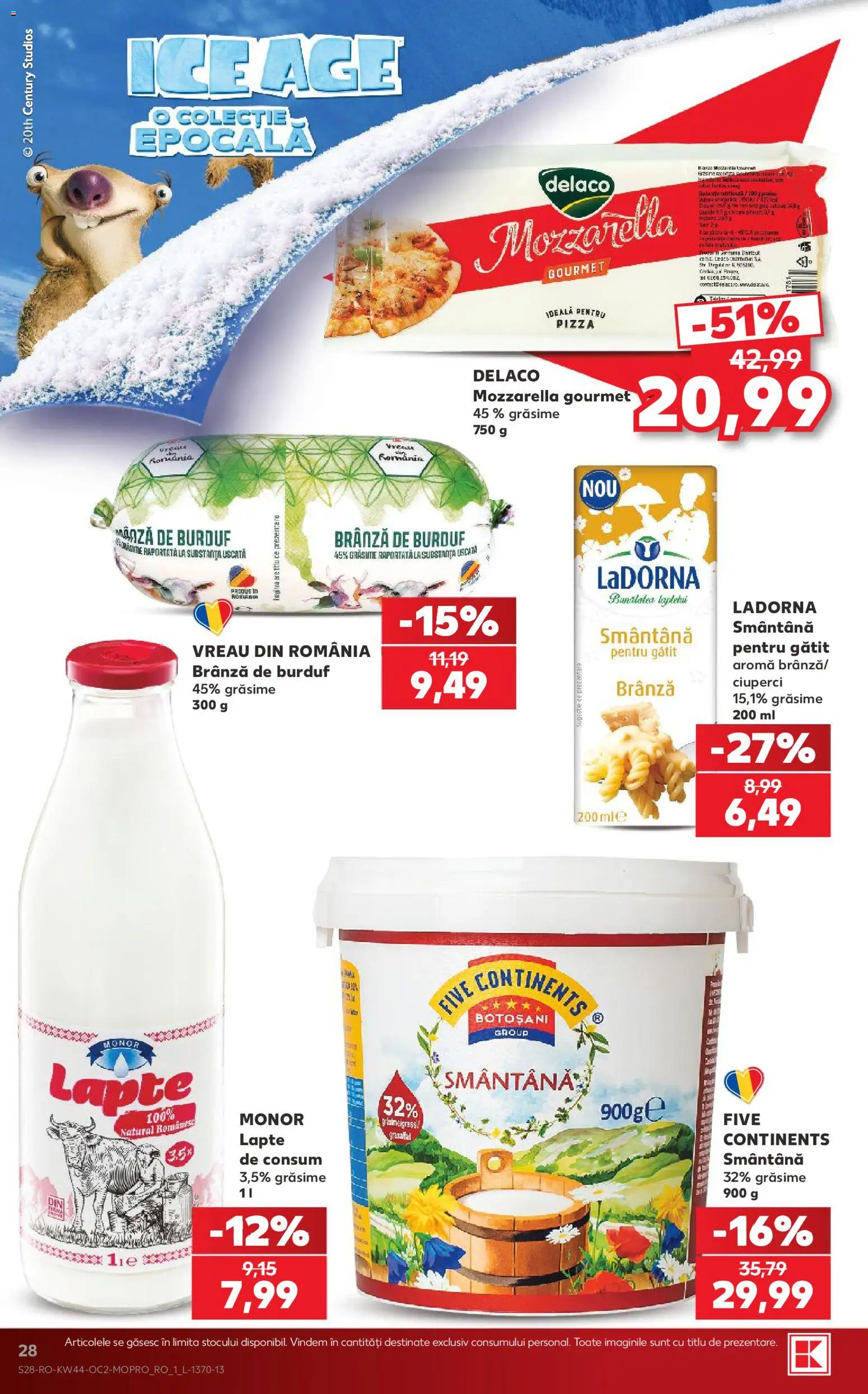 Catalog Kaufland 28 Octombrie - 2 Noiembrie 2026 | Pagina 28 | Produse: Delaco, Ciuperci, Pizza, Smântână