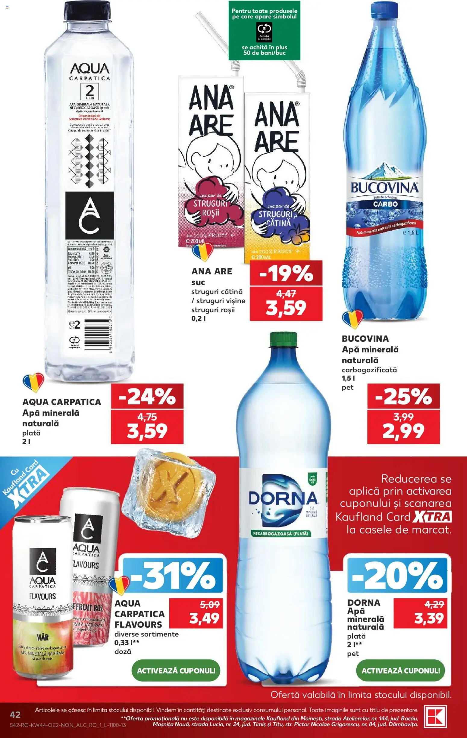 Catalog Kaufland 28 Octombrie - 2 Noiembrie 2026 | Pagina 42 | Produse: Apa minerala, Suc, Roșii, Plus