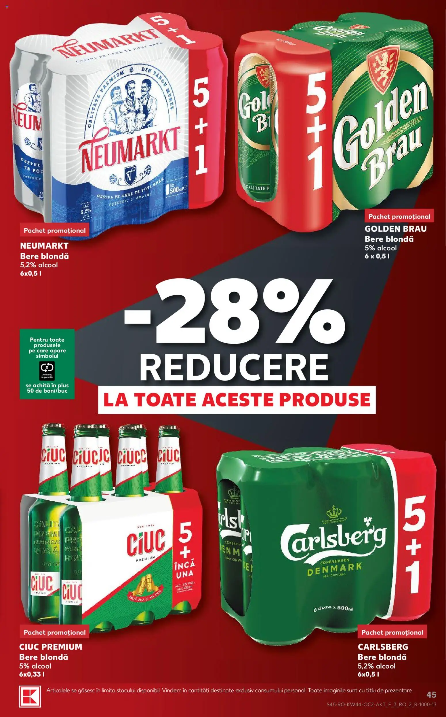 Catalog Kaufland 28 Octombrie - 2 Noiembrie 2026 | Pagina 45 | Produse: Golden Brau, Premium, Bere, Plus