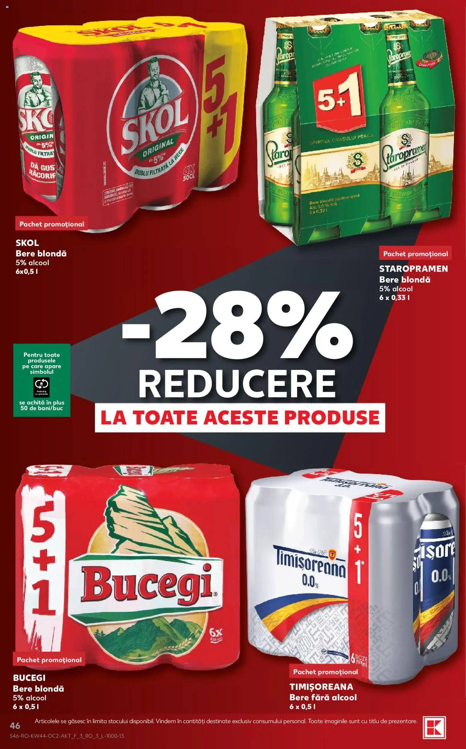 Catalog Kaufland 28 Octombrie - 2 Noiembrie 2026 | Pagina 46 | Produse: Bere fara alcool, Staropramen, Bere, Plus