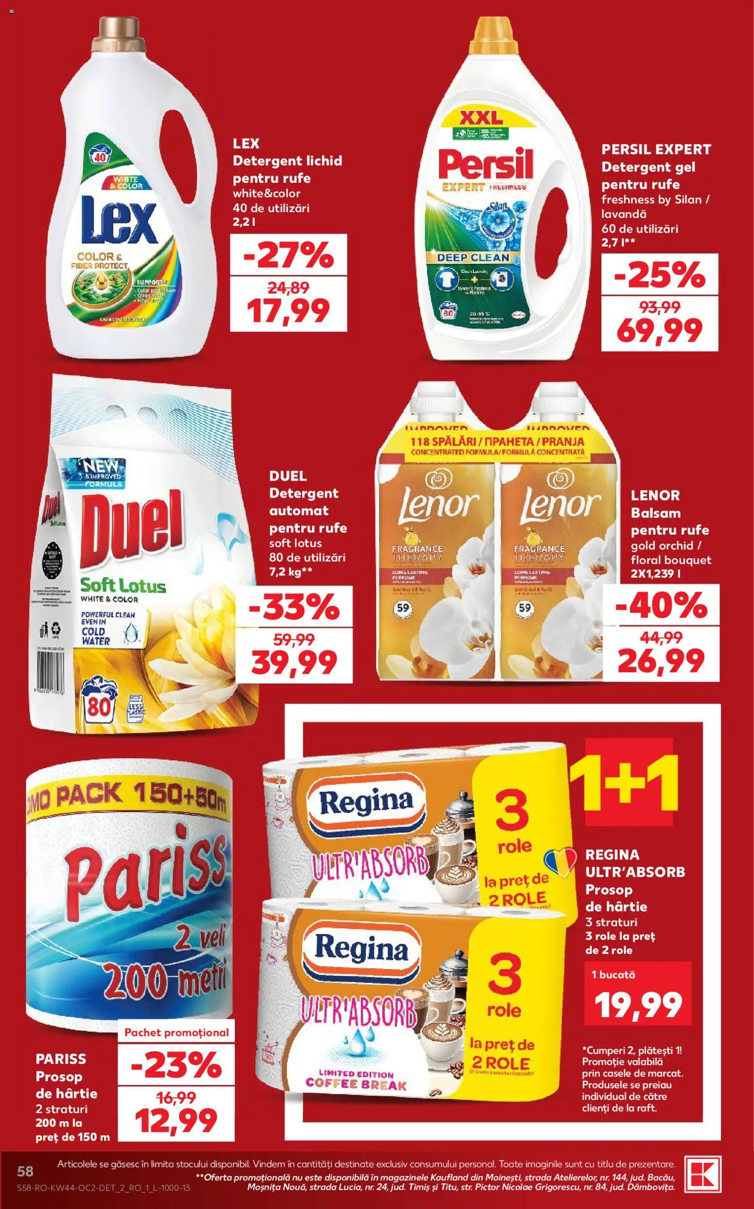 Catalog Kaufland 28 Octombrie - 2 Noiembrie 2026 | Pagina 58 | Produse: Lotus, Regina, Balsam, Detergent