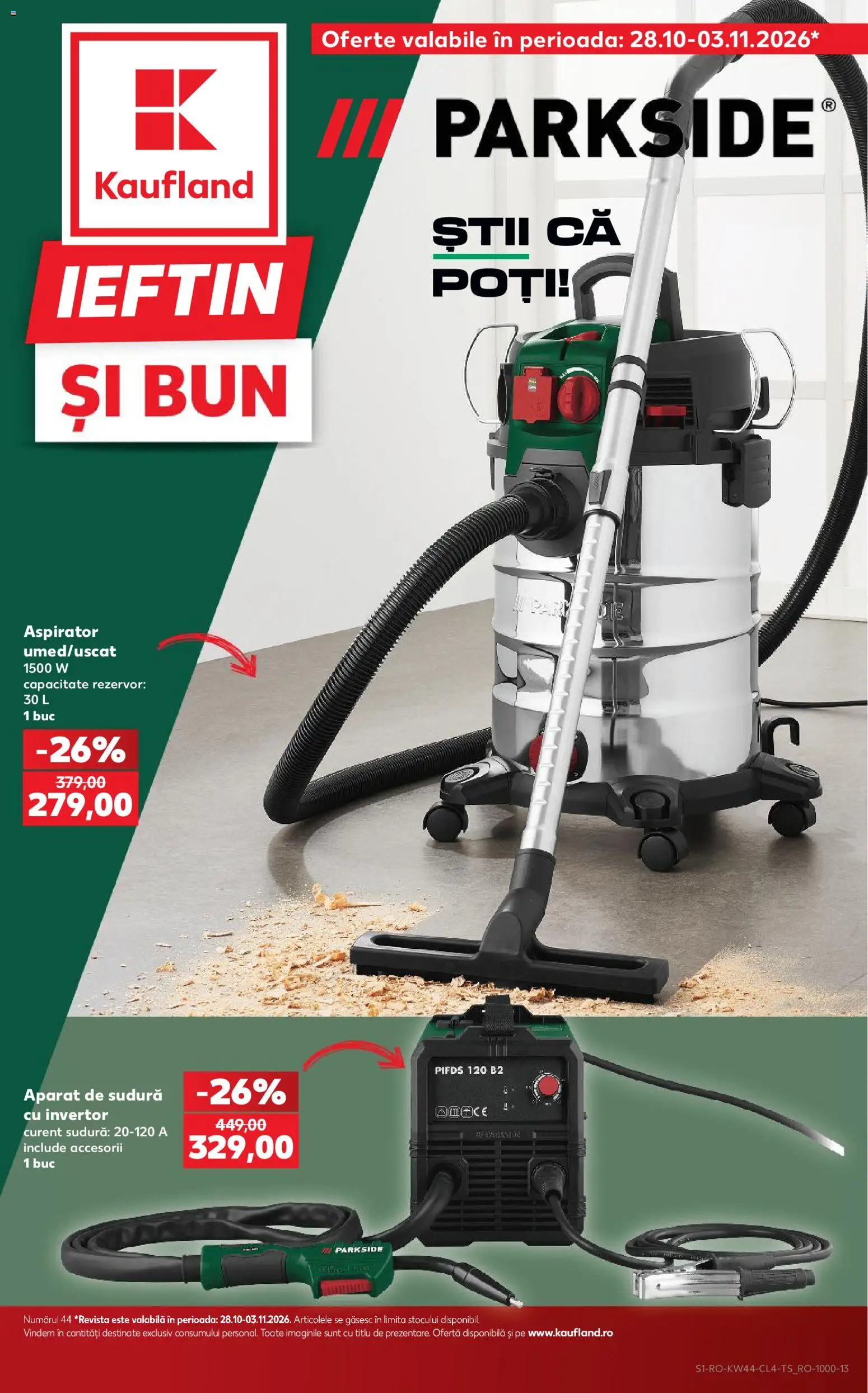 Catalog Kaufland 28 Octombrie - 2 Noiembrie 2026 | Pagina 1 | Produse: Aspirator, Parkside, Aparat