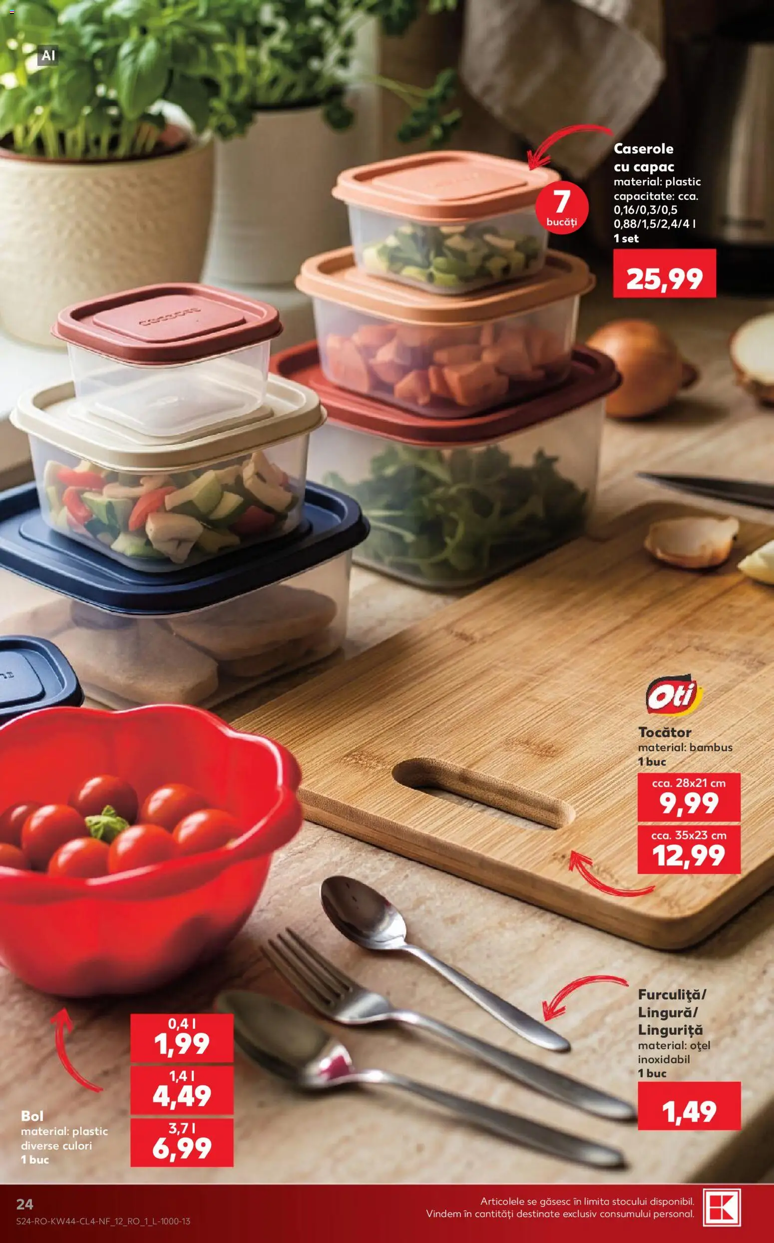 Catalog Kaufland 28 Octombrie - 2 Noiembrie 2026 | Pagina 24 | Produse: Caserole, Tocător