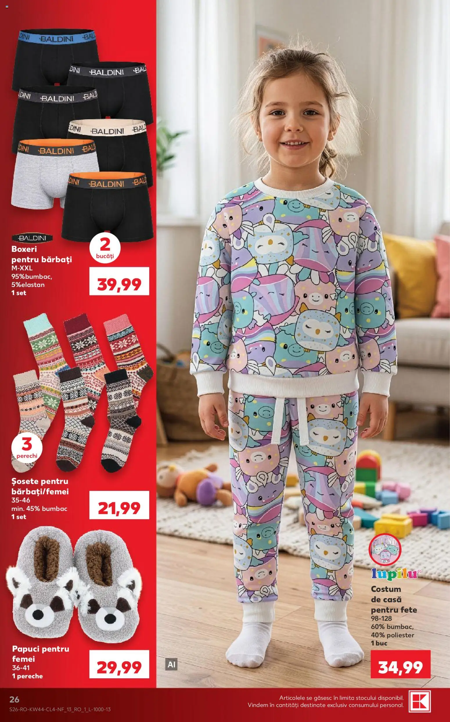 Catalog Kaufland 28 Octombrie - 2 Noiembrie 2026 | Pagina 26 | Produse: Șosete, Costum, Boxeri, Papuci