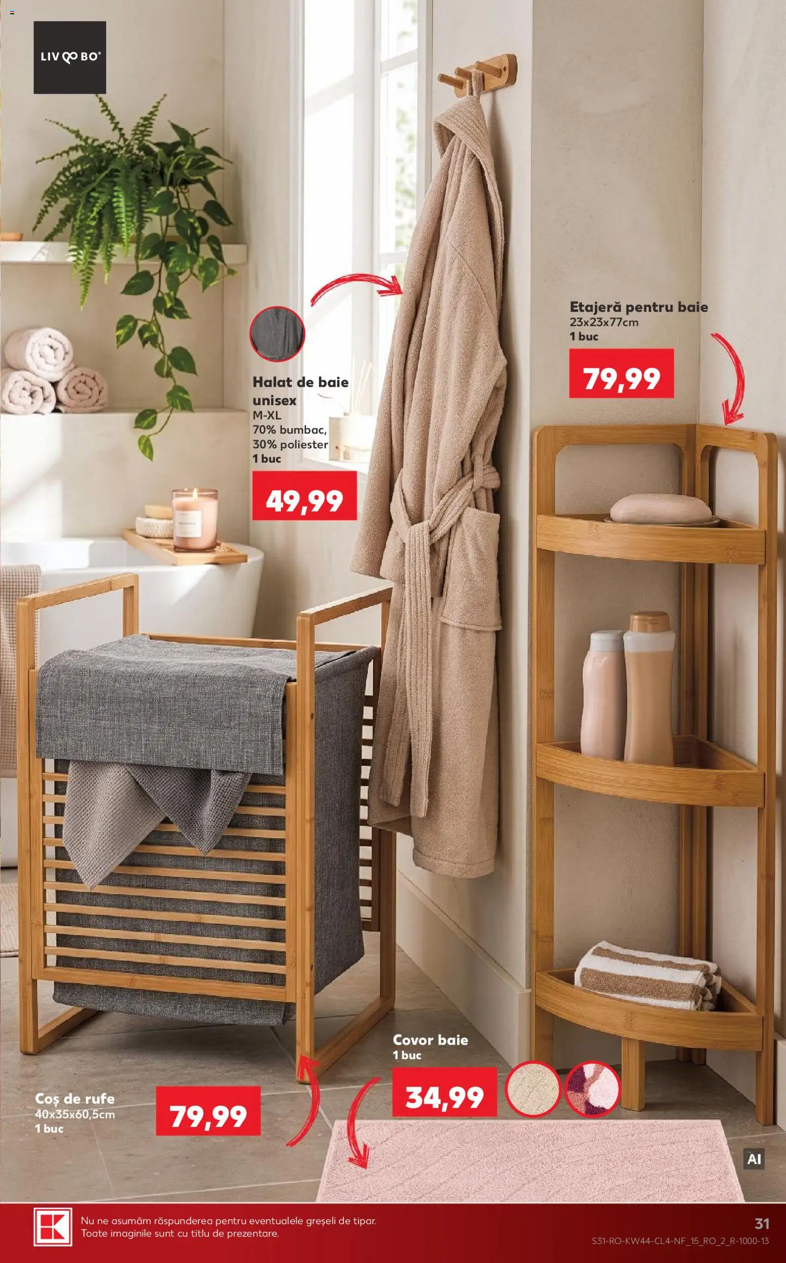 Catalog Kaufland 28 Octombrie - 2 Noiembrie 2026 | Pagina 31 | Produse: Coș, Coș De Rufe, Covor, Halat de baie