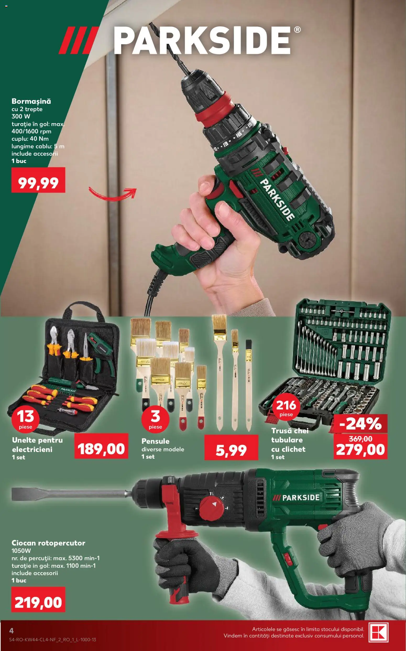 Catalog Kaufland 28 Octombrie - 2 Noiembrie 2026 | Pagina 4 | Produse: Cablu, Ciocan rotopercutor, Parkside
