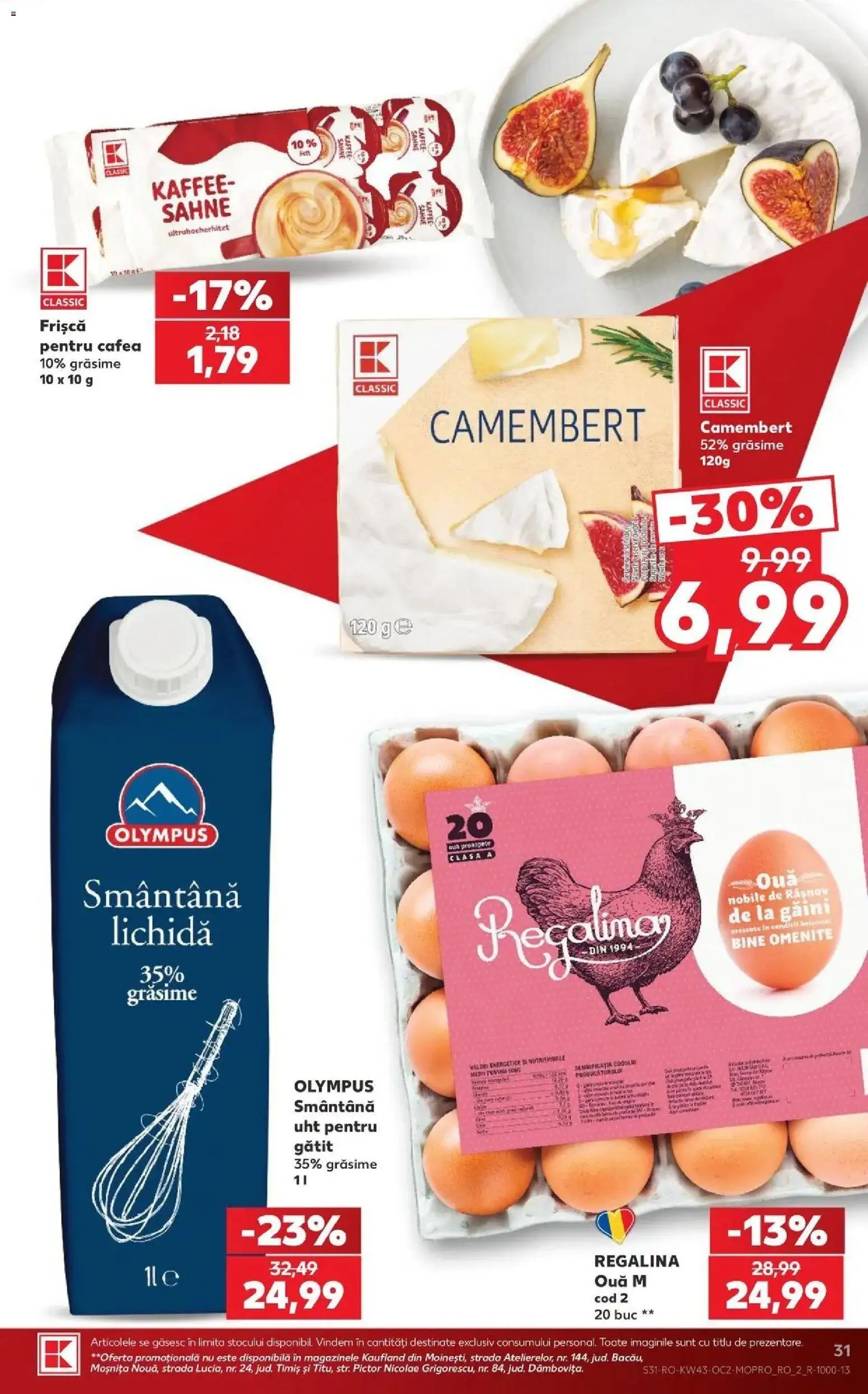 Catalog Kaufland 21 - 26 Octombrie 2026 | Pagina 31 | Produse: Ouă, Cafea, Frișcă, Smântână