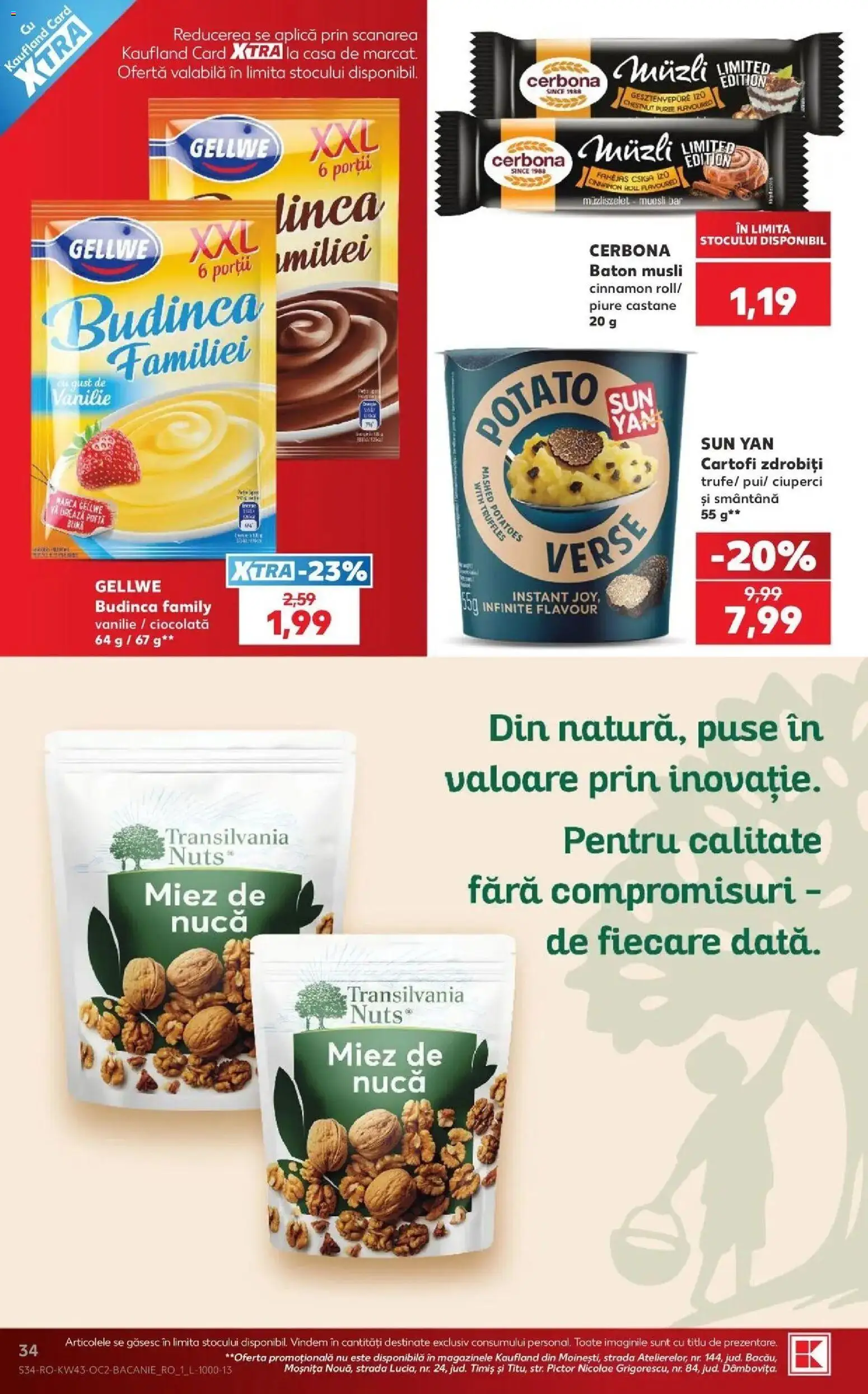 Catalog Kaufland 21 - 26 Octombrie 2026 | Pagina 34 | Produse: Budincă, Ciocolată, Smântână, Cartofi