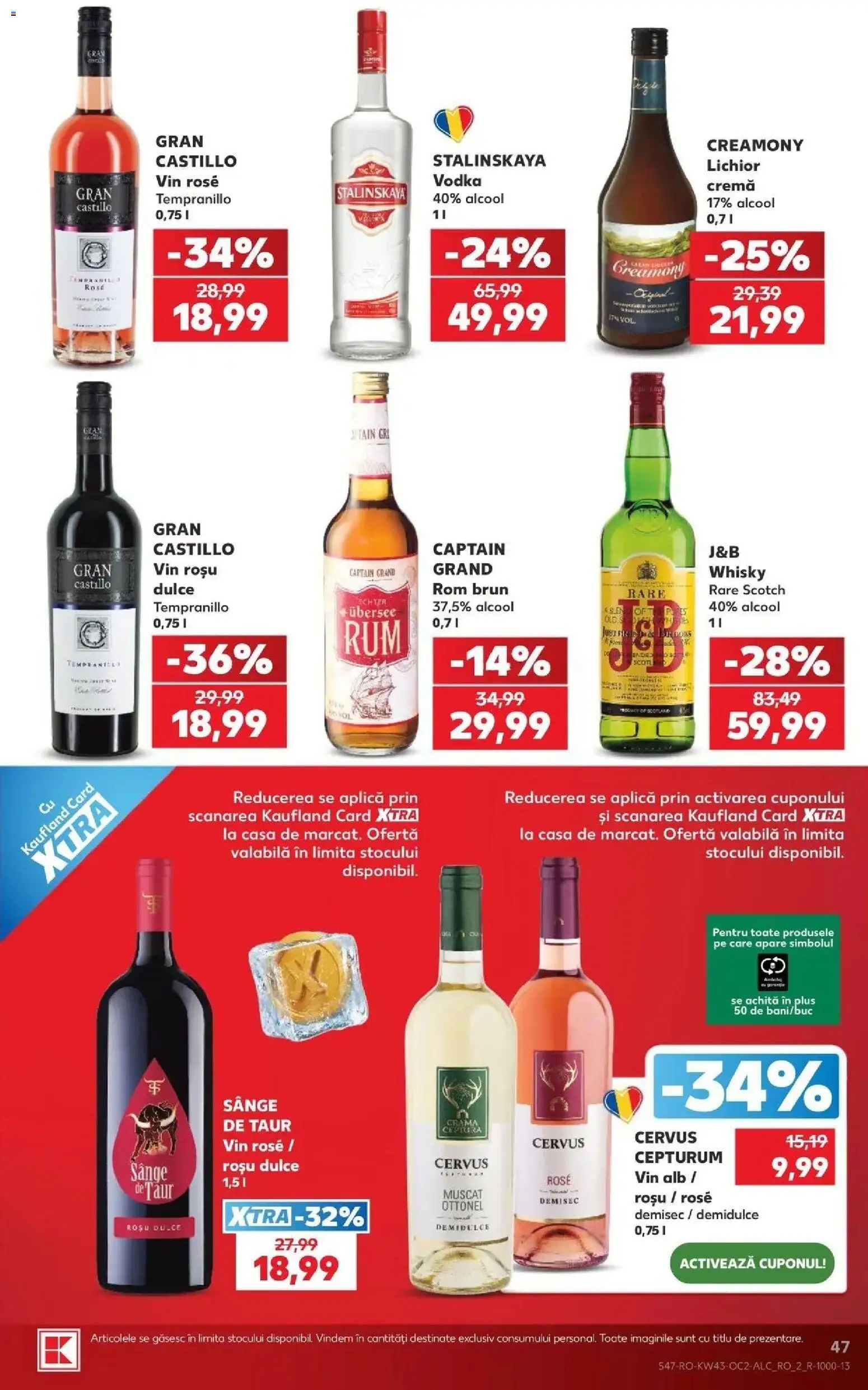 Catalog Kaufland 21 - 26 Octombrie 2026 | Pagina 47 | Produse: Vin alb, Lichior, Cremă, Rom