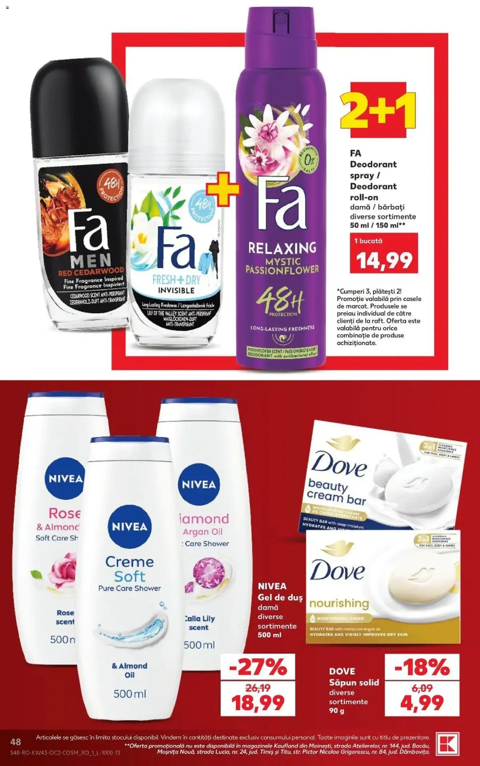 Catalog Kaufland 21 - 26 Octombrie 2026 | Pagina 48 | Produse: Săpun, Gel de duș, Deodorant, Antiperspirant