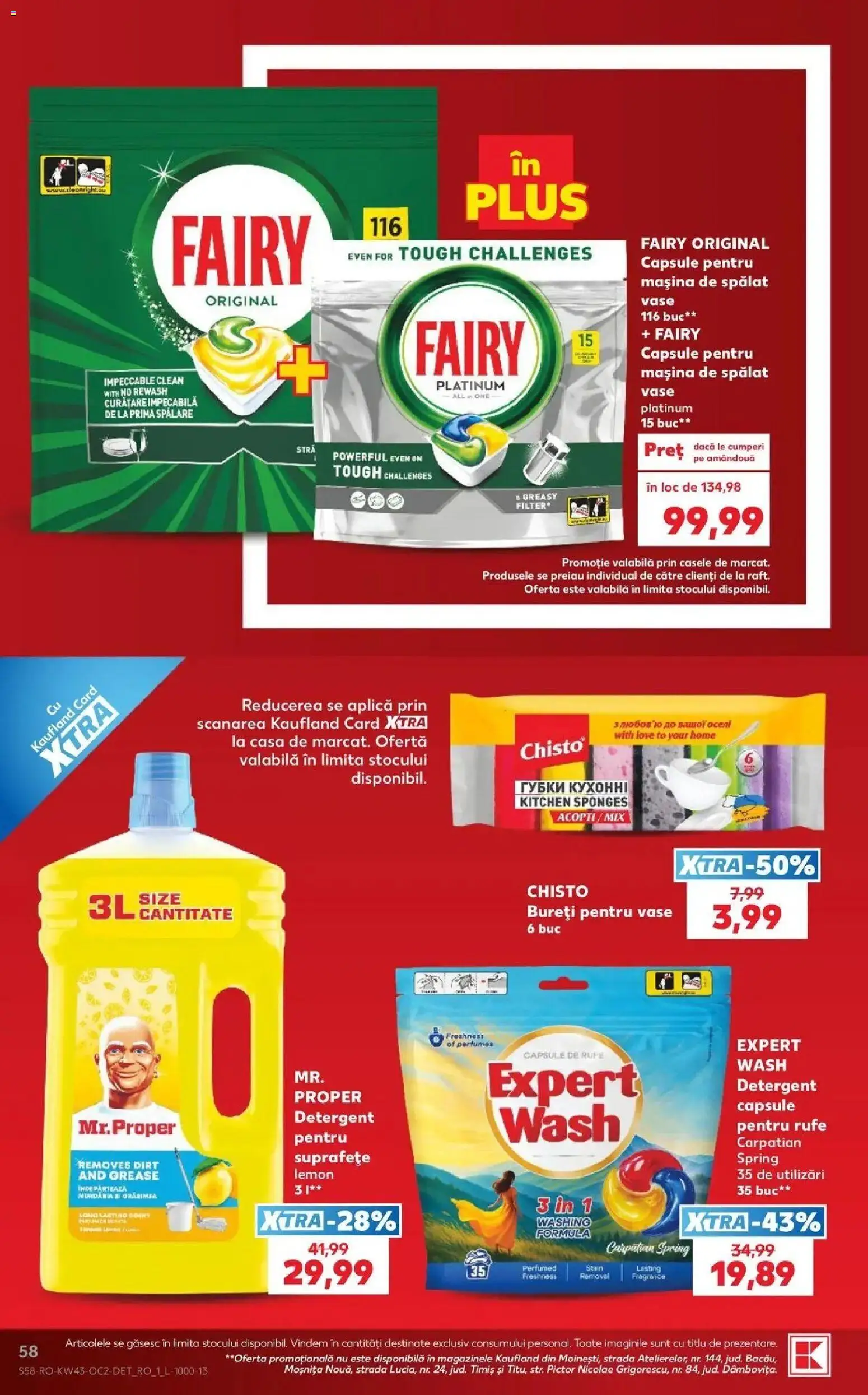 Catalog Kaufland 21 - 26 Octombrie 2026 | Pagina 58 | Produse: Clean, Mașină De Spălat, Capsule pentru mașina de spălat, Plus