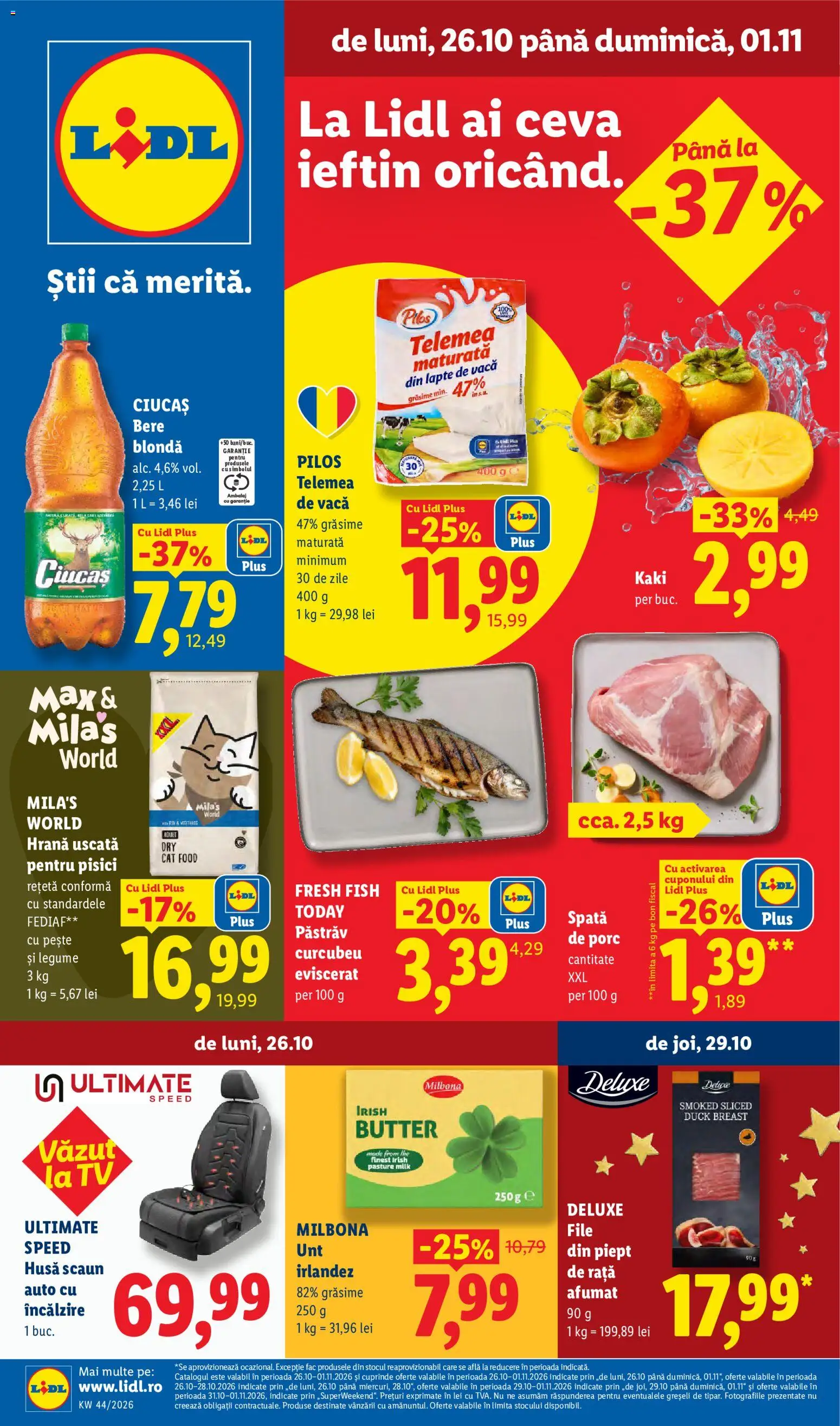 Catalog LIDL 26 - 31 Octombrie 2026 | Pagina 1 | Produse: Pastrav, Bere, Deluxe, Plus