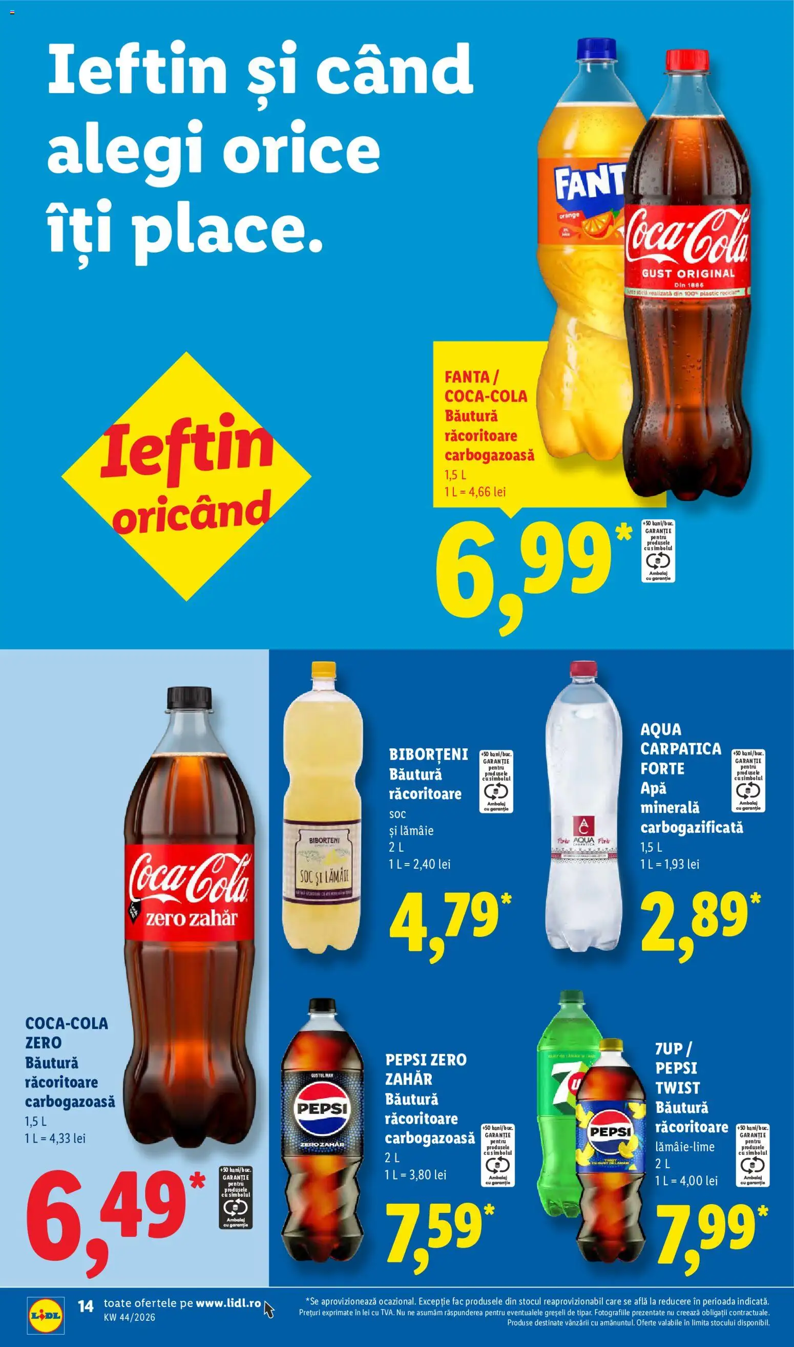 Catalog LIDL 26 - 31 Octombrie 2026 | Pagina 14 | Produse: Pepsi, Aqua Carpatica, Aqua, Lămâie