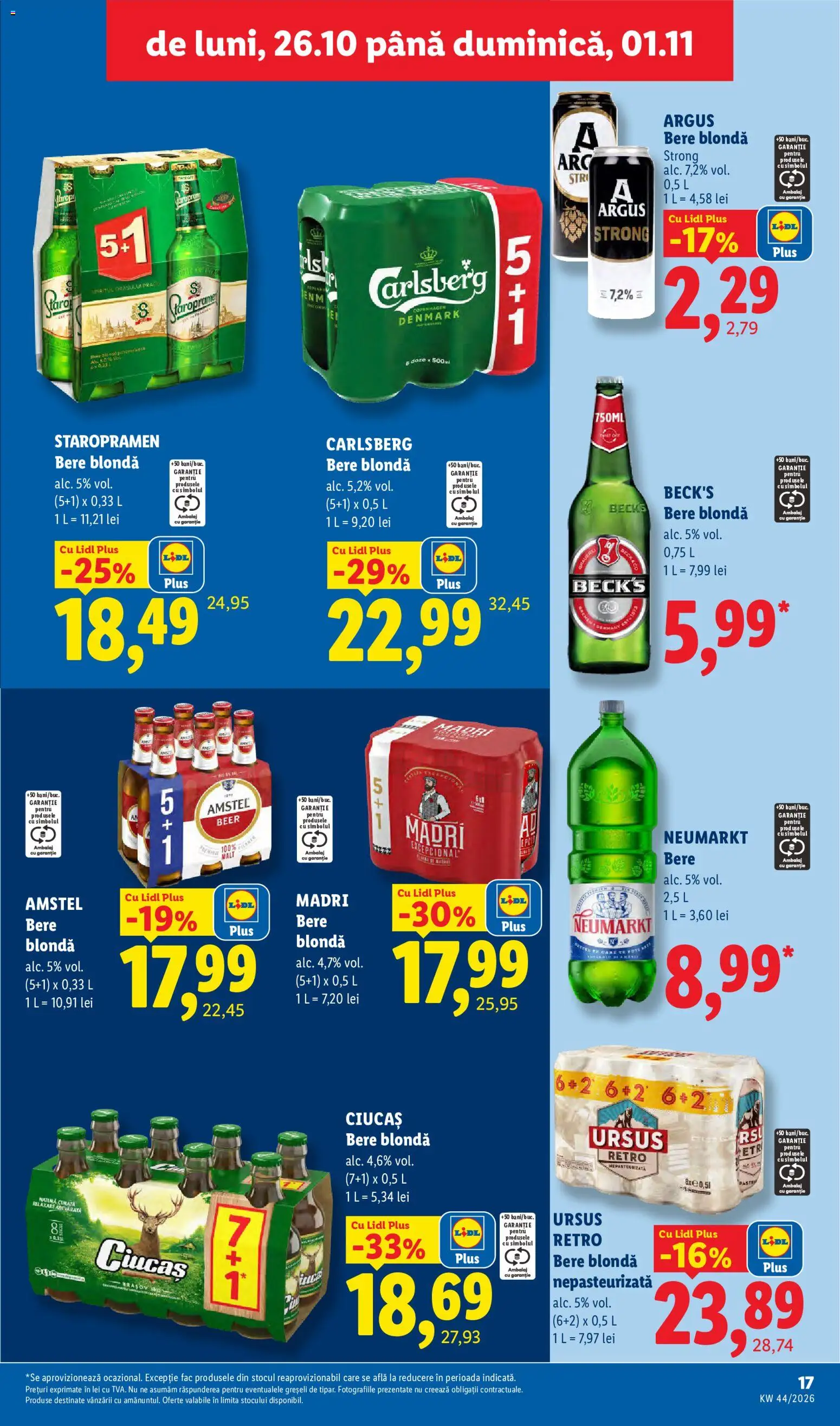Catalog LIDL 26 - 31 Octombrie 2026 | Pagina 17 | Produse: Ursus, Staropramen, Bere, Plus