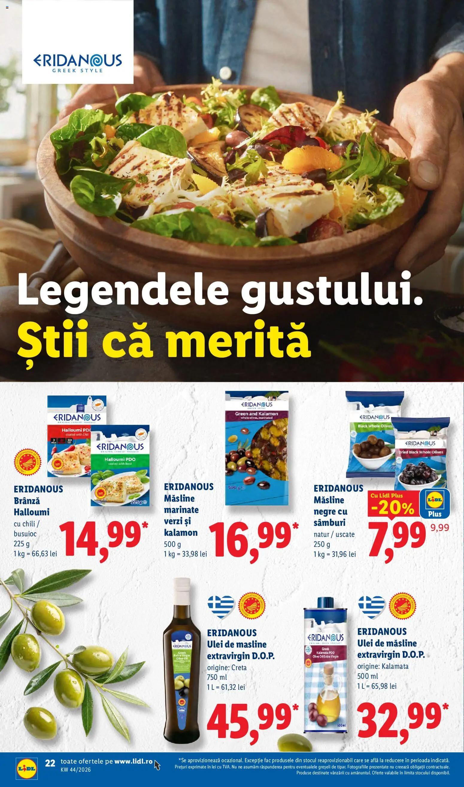 Catalog LIDL 26 - 31 Octombrie 2026 | Pagina 22 | Produse: Măsline, Ulei de masline, Ulei, Plus