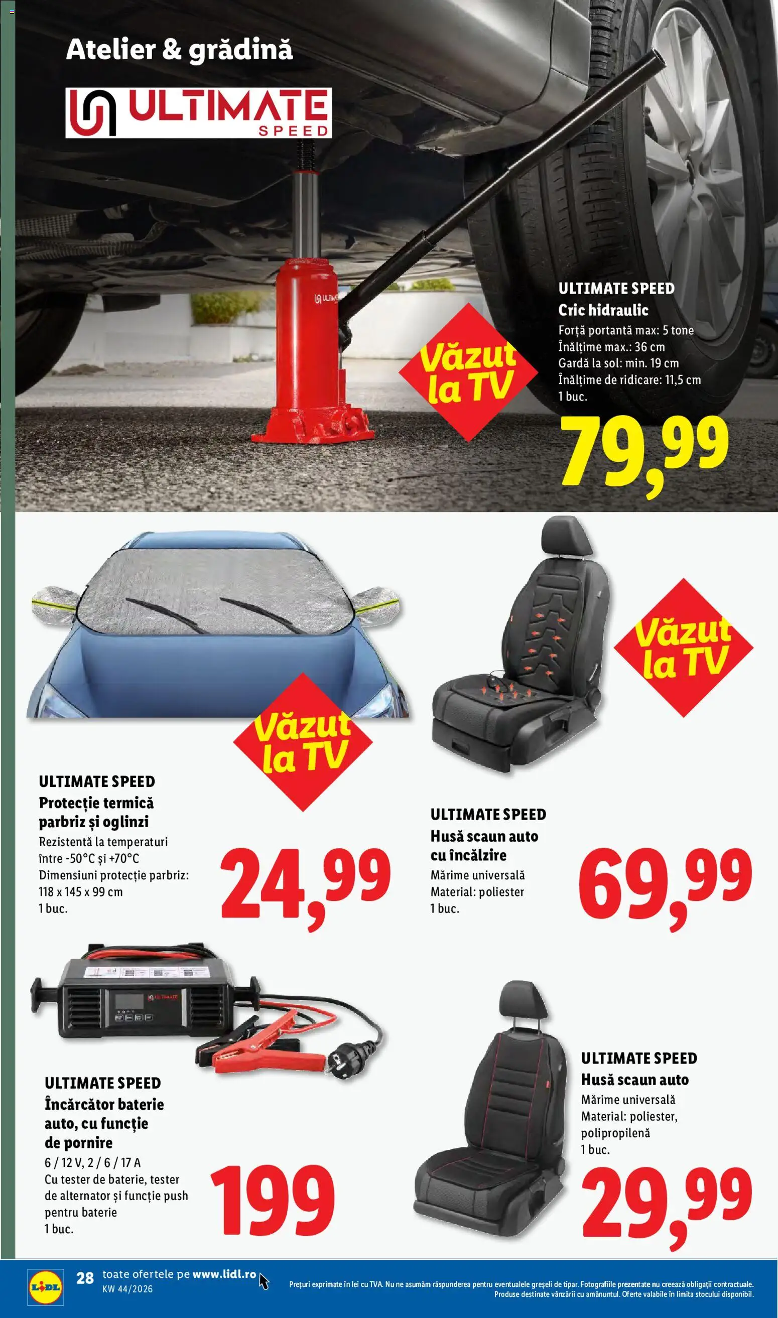 Catalog LIDL 26 - 31 Octombrie 2026 | Pagina 28 | Produse: Parbriz, Încărcător, Scaun, Baterie
