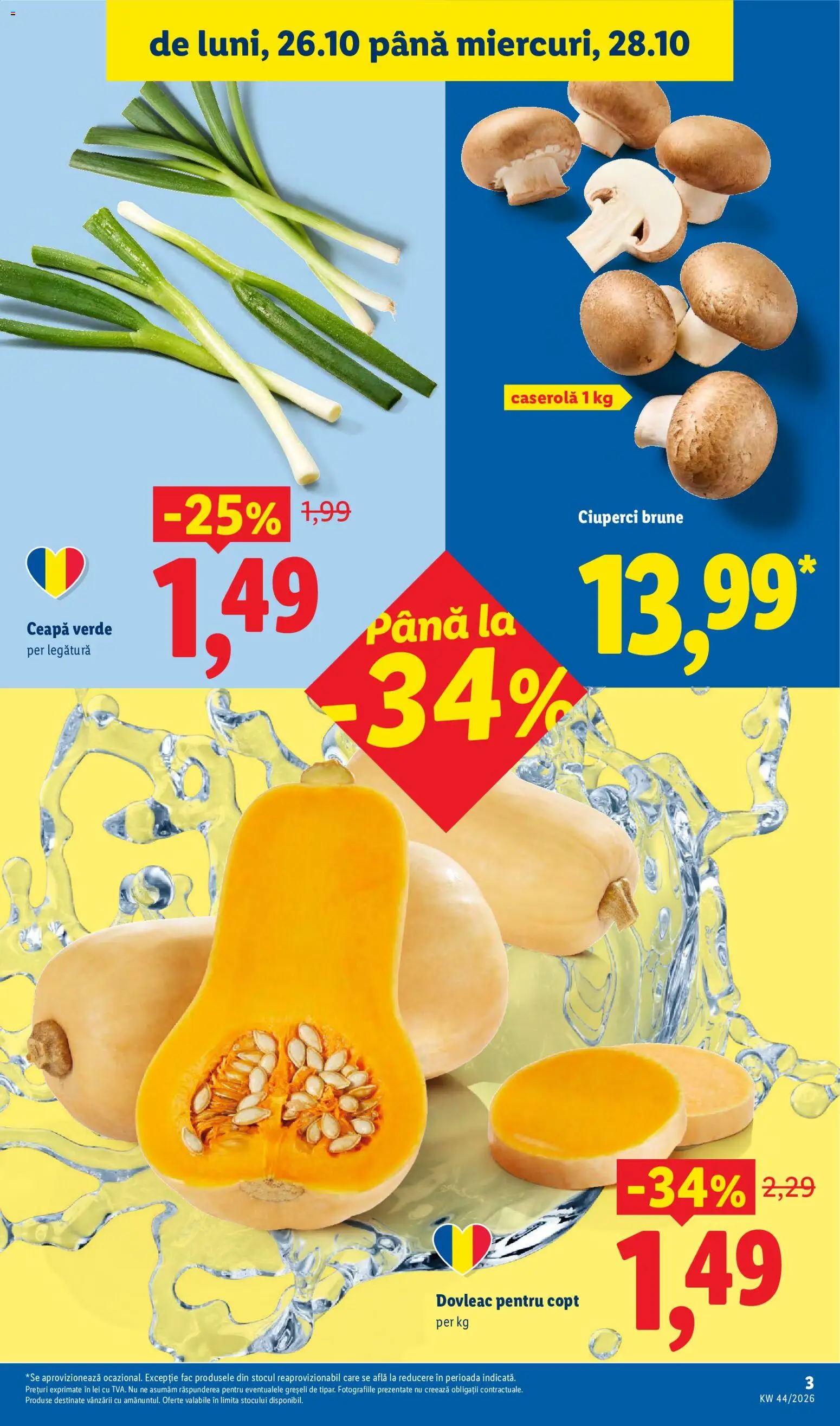 Catalog LIDL 26 - 31 Octombrie 2026 | Pagina 3 | Produse: Dovleac, Caserola, Ciuperci, Ceapă