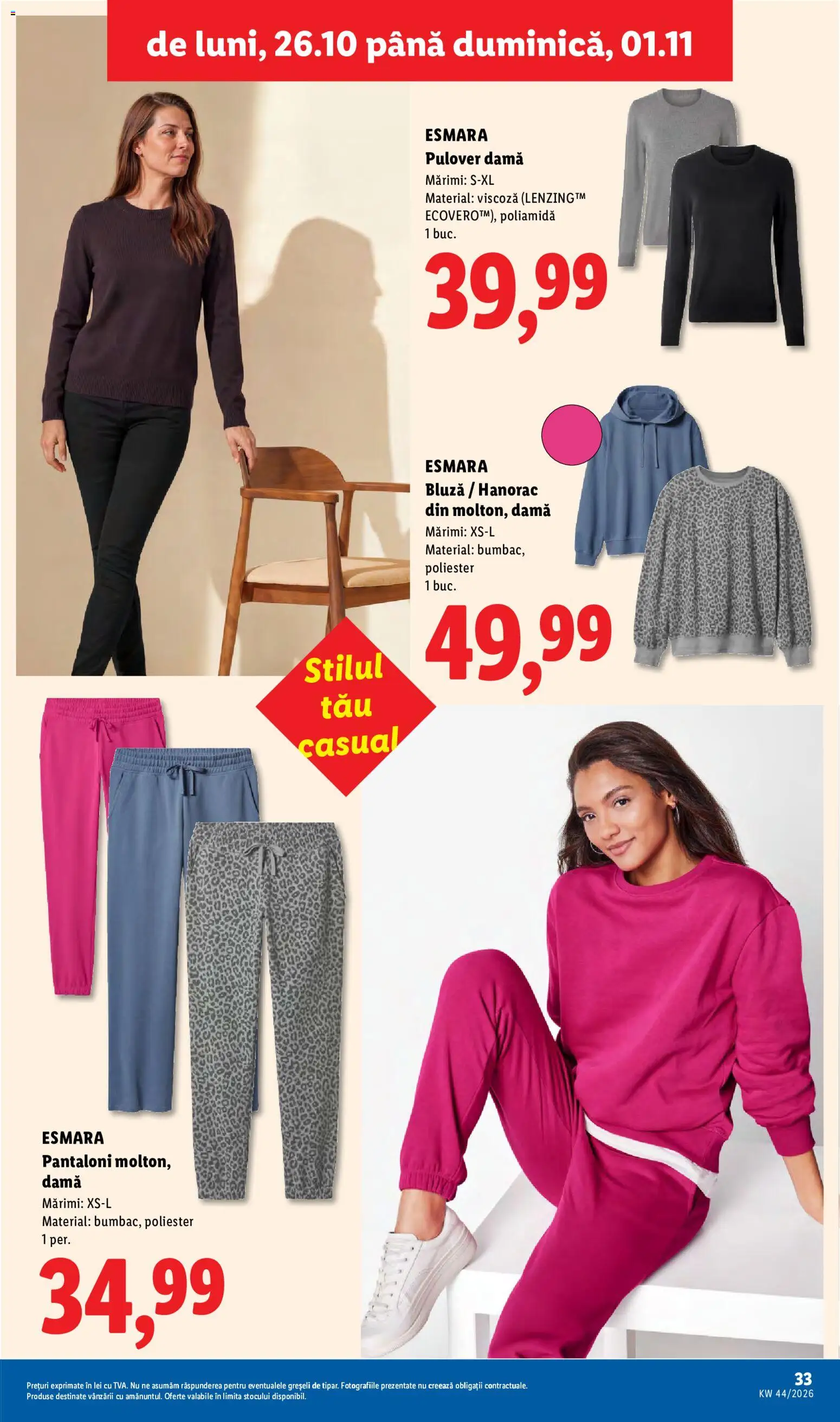 Catalog LIDL 26 - 31 Octombrie 2026 | Pagina 33 | Produse: Sport, Bluză, Pantaloni, Hanorac