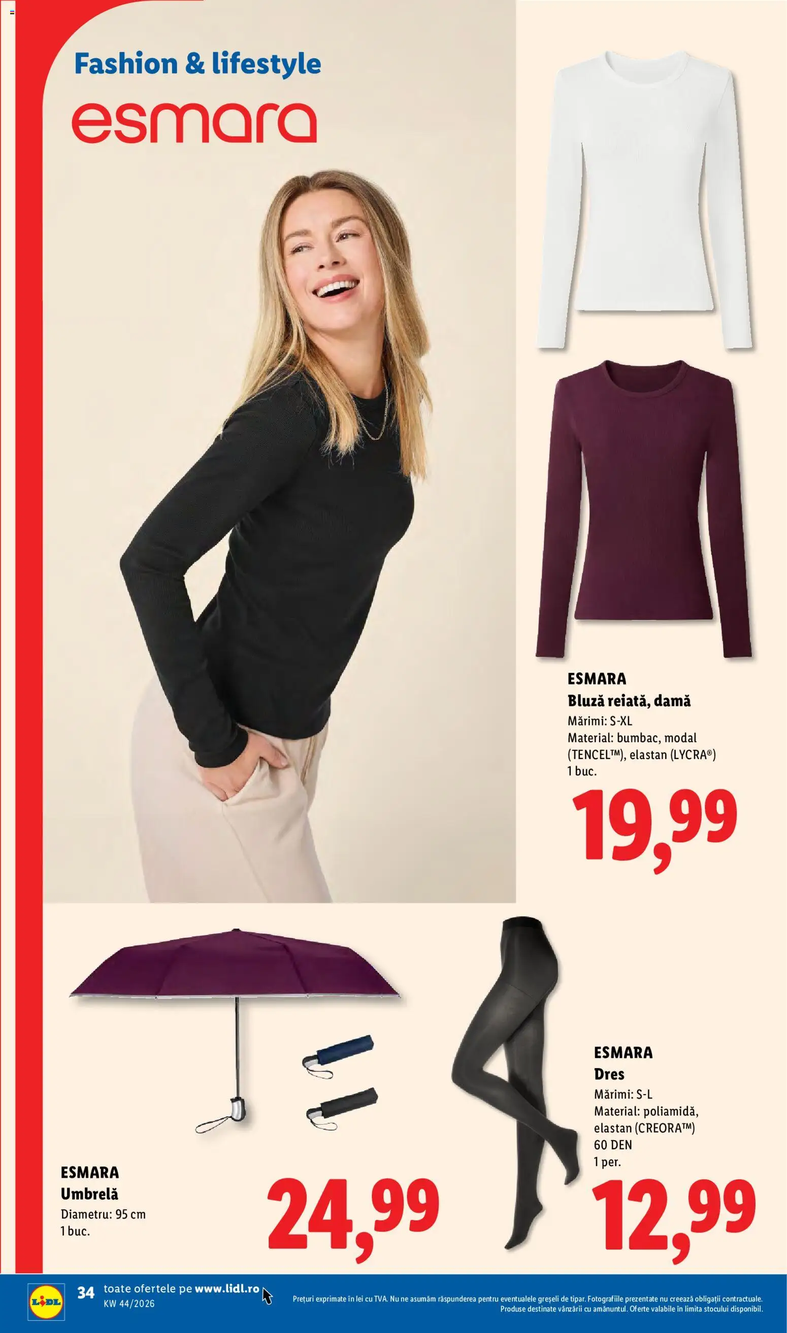 Catalog LIDL 26 - 31 Octombrie 2026 | Pagina 34 | Produse: Umbrelă, Top, Sport, Bluză