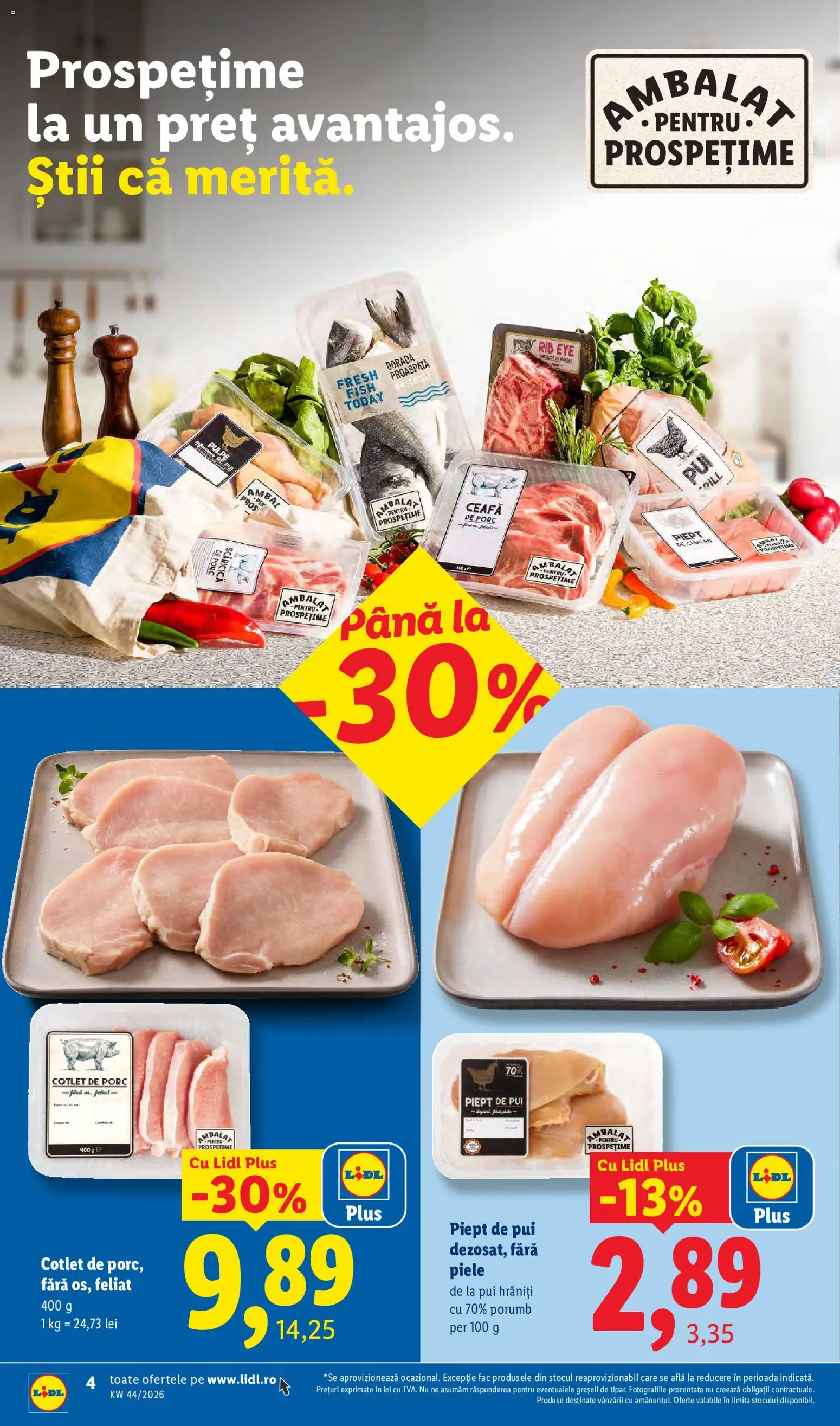 Catalog LIDL 26 - 31 Octombrie 2026 | Pagina 4 | Produse: Cotlet, Pui, Porumb, Plus