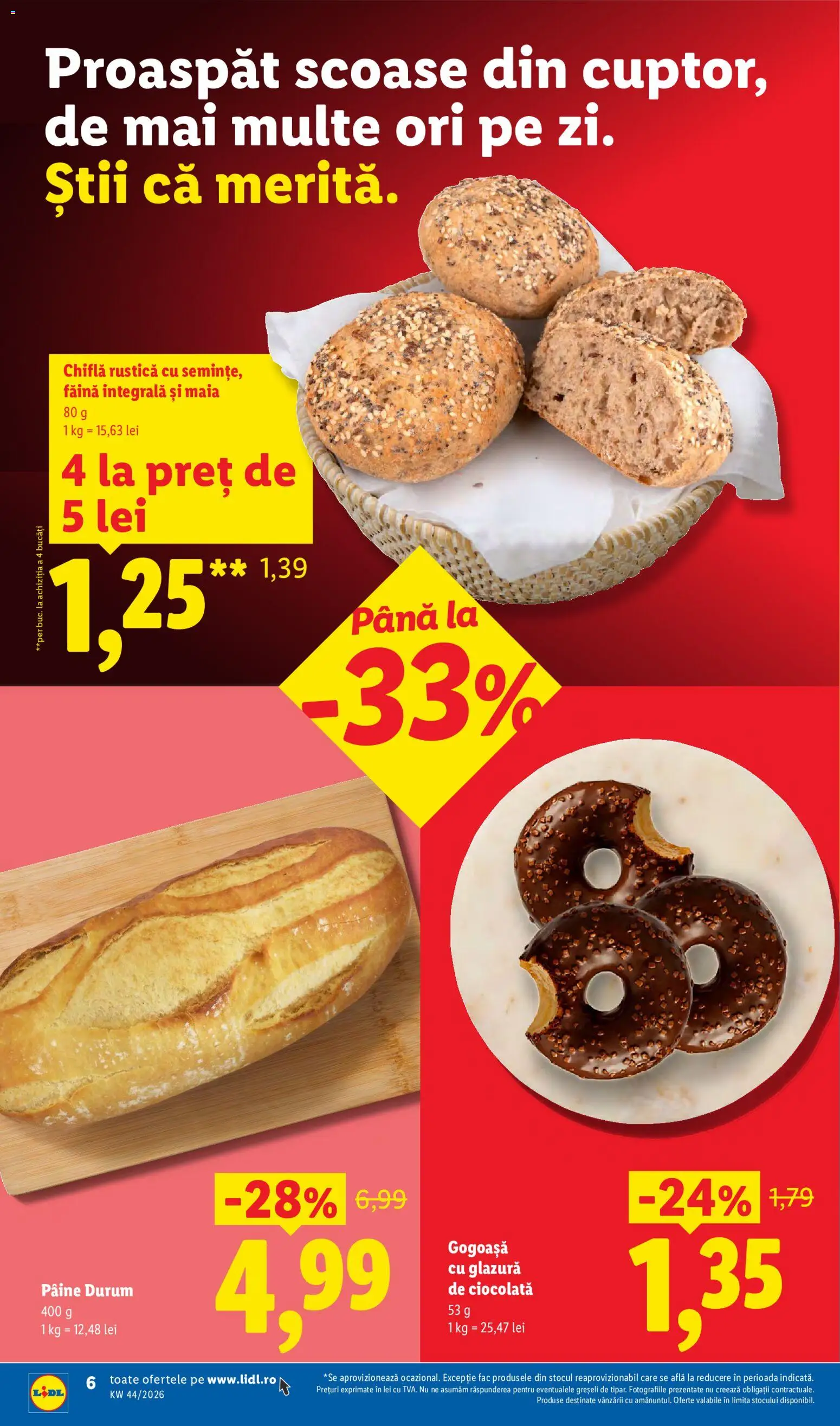 Catalog LIDL 26 - 31 Octombrie 2026 | Pagina 6 | Produse: Gogoasa, Chiflă, Ciocolată, Făină