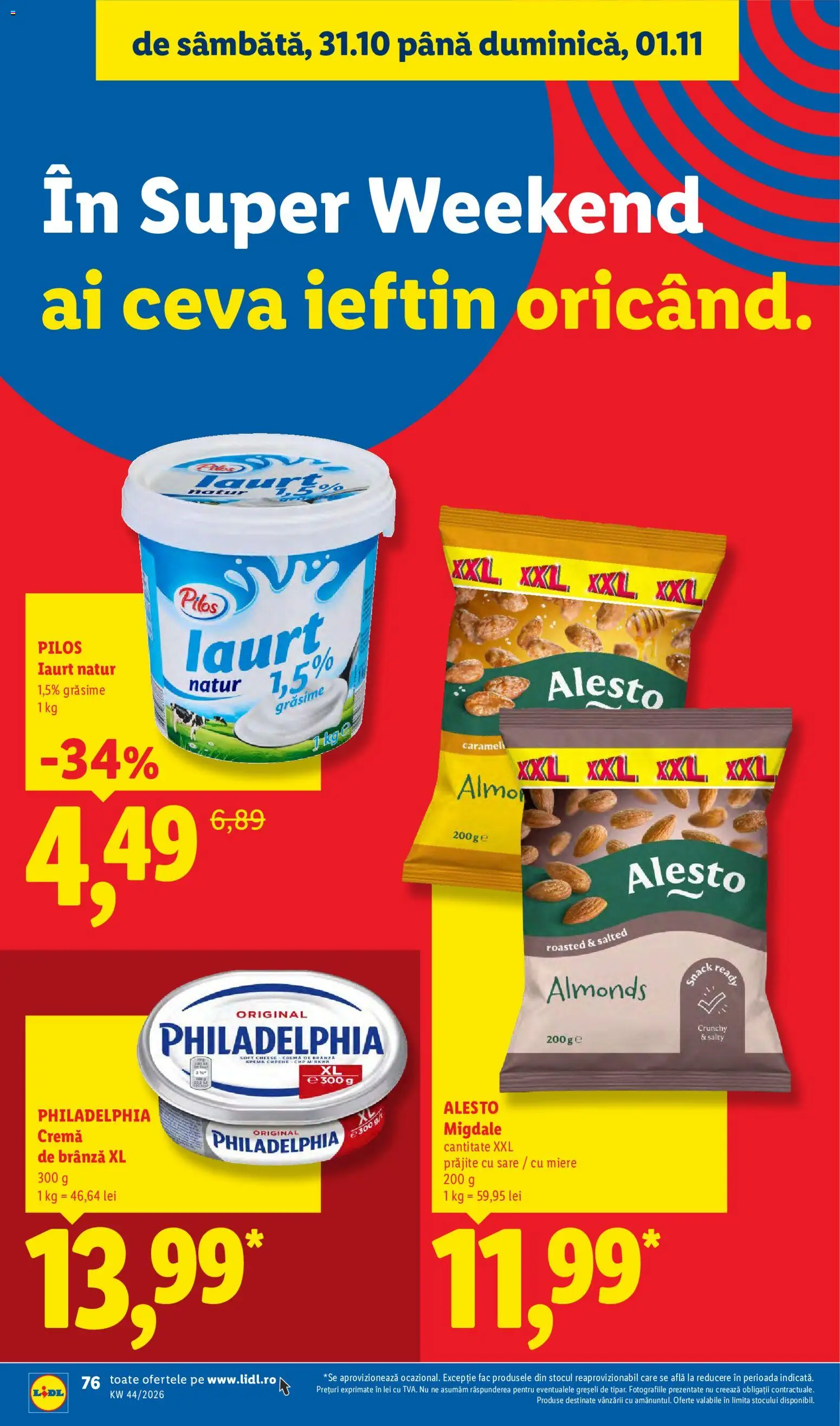 Catalog LIDL 26 - 31 Octombrie 2026 | Pagina 76 | Produse: Miere, Migdale, Brânză, Cremă de brânză