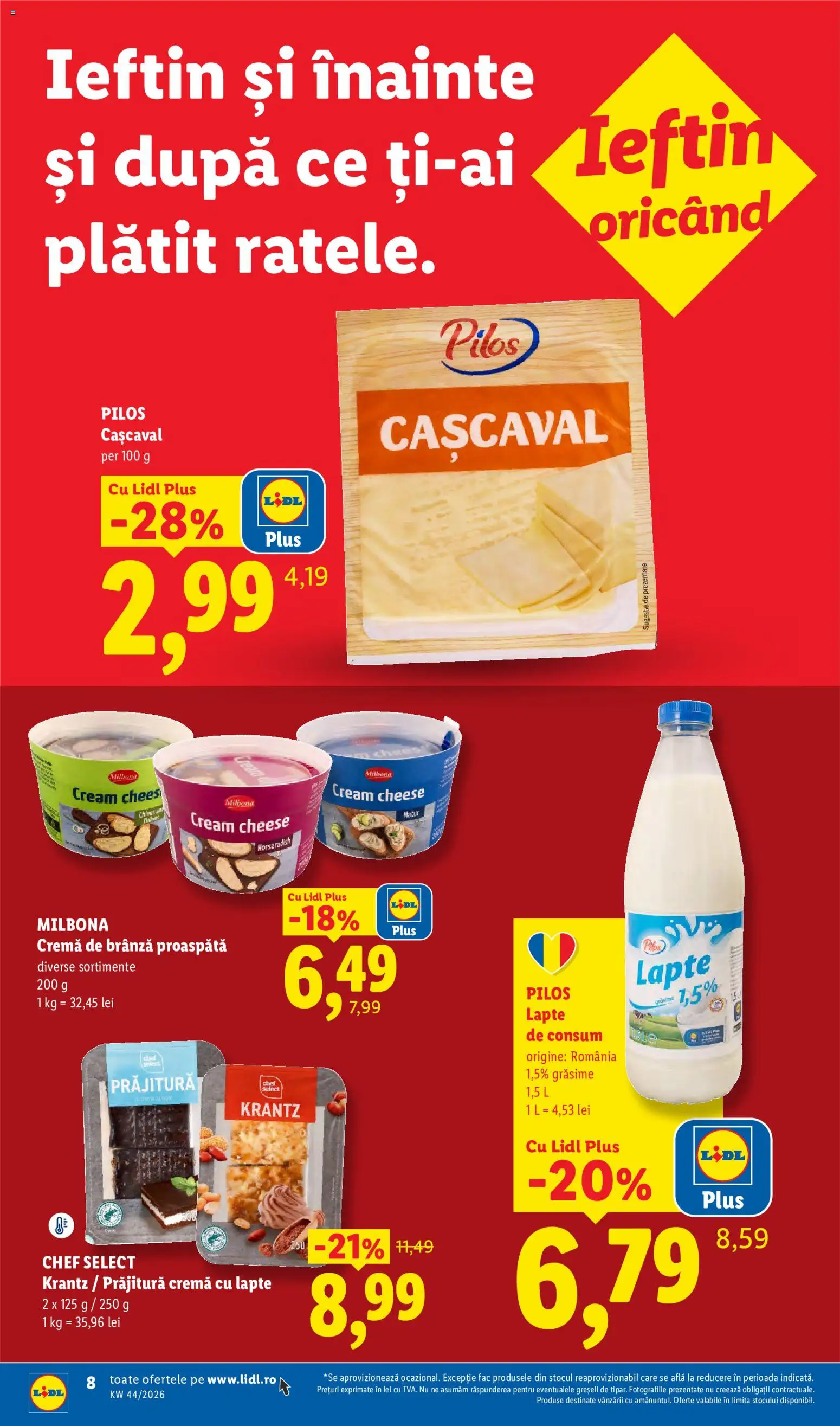 Catalog LIDL 26 - 31 Octombrie 2026 | Pagina 8 | Produse: Prăjitură, Lapte, Cremă, Cremă de brânză