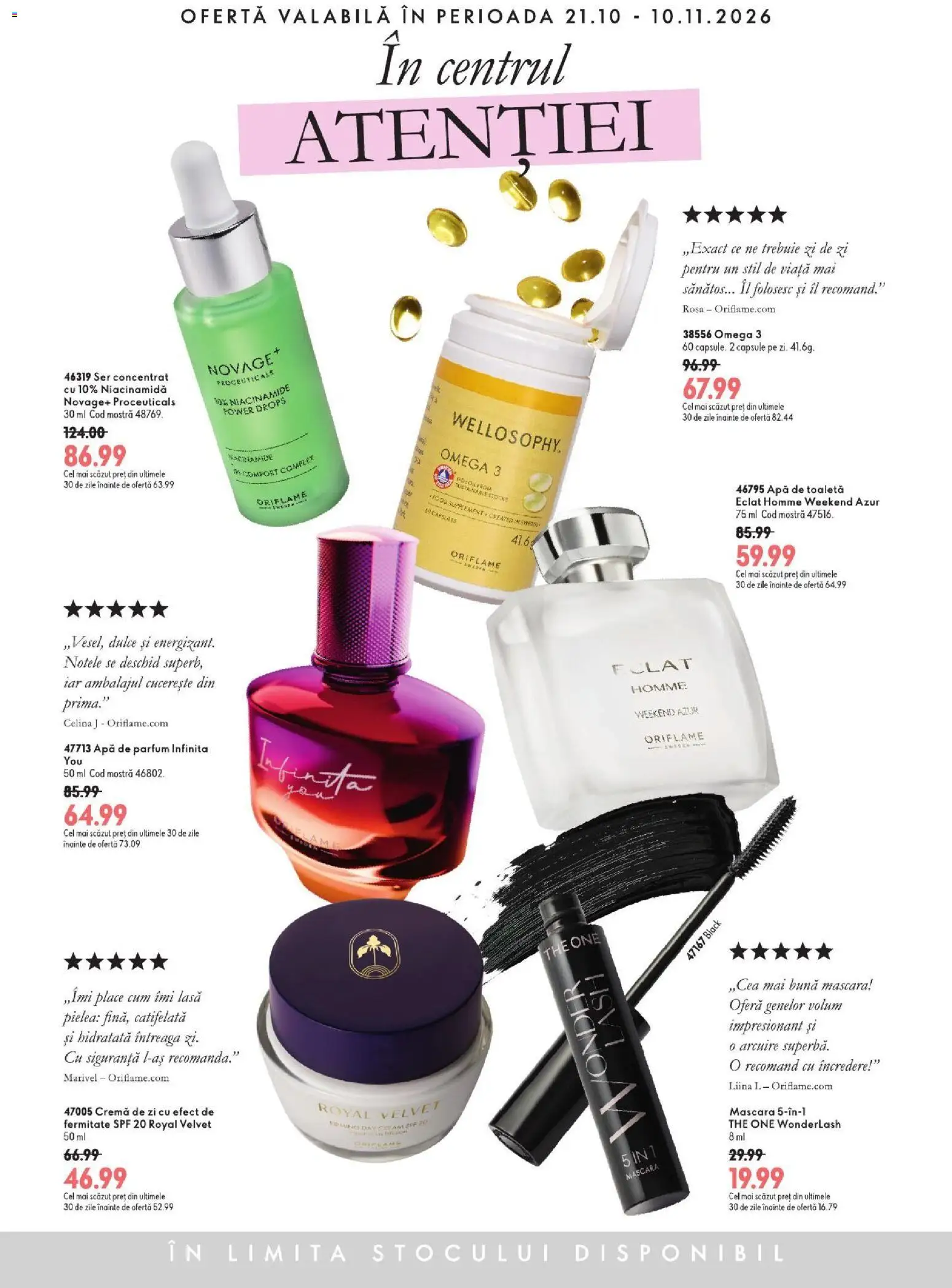 Catalog Oriflame 21 Octombrie - 9 Noiembrie 2026 | Pagina 3 | Produse: Cremă de zi, Parfum, Mascara, Cremă