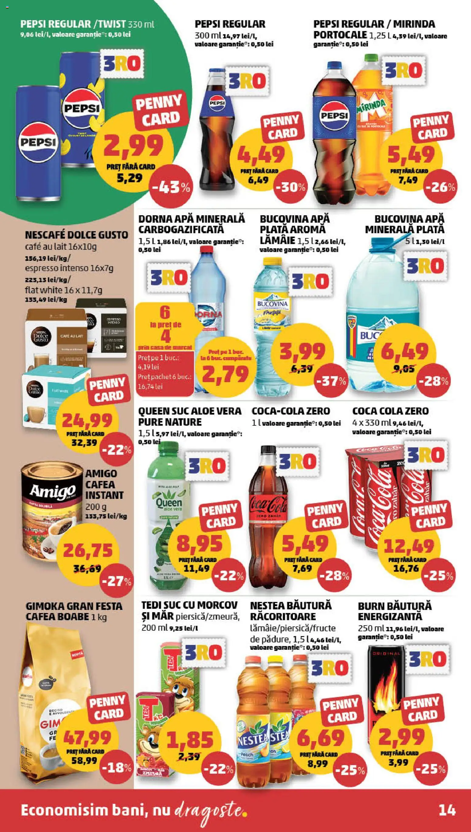Catalog PENNY Market 21 - 26 Octombrie 2026 | Pagina 14 | Produse: Apa minerala plata, Apa minerala, Coca cola, Cafea