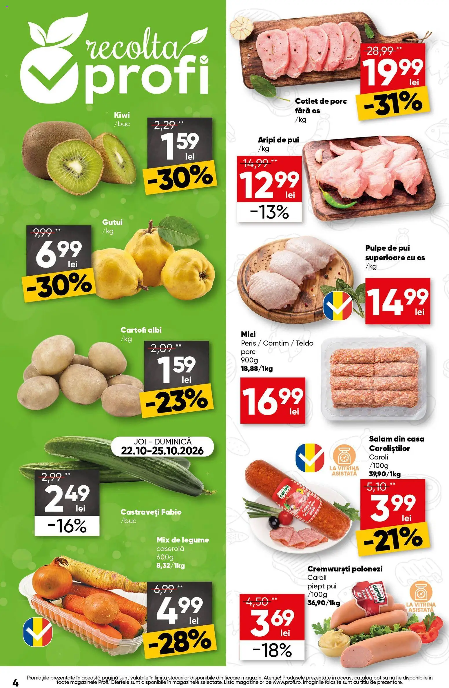 Catalog Profi 22 - 27 Octombrie 2026 | Pagina 4 | Produse: Gastro, Pui, Vitrină, Legume