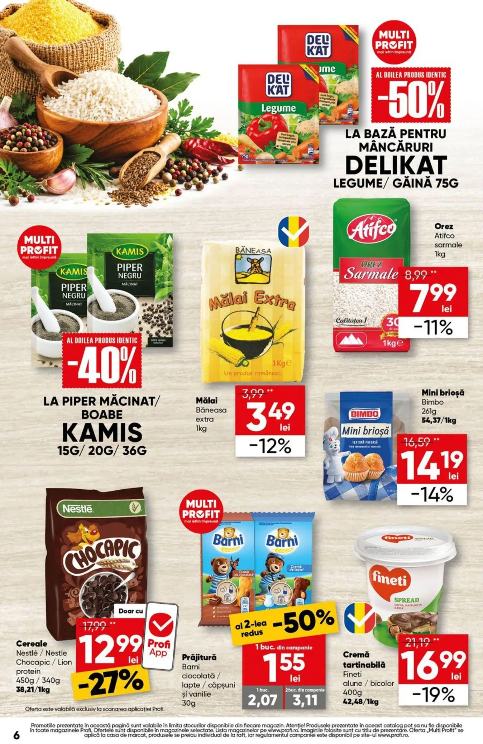 Catalog Profi 22 - 27 Octombrie 2026 | Pagina 6 | Produse: Prăjitură, Lapte, Ciocolată, Orez