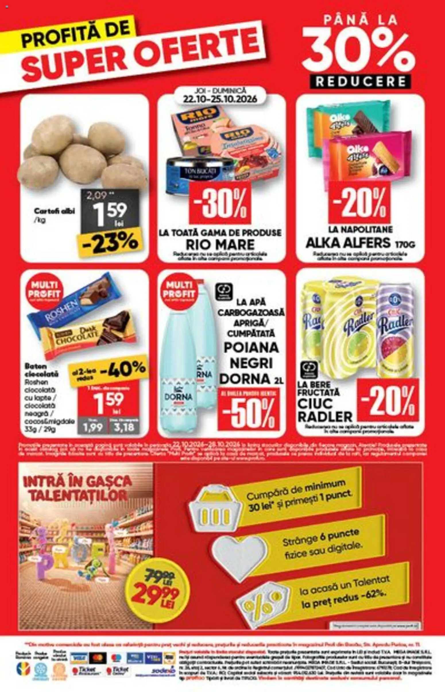 Catalog Profi 22 - 27 Octombrie 2026 | Pagina 4 | Produse: Apa carbogazoasa, Ciocolată, Bere, Apă