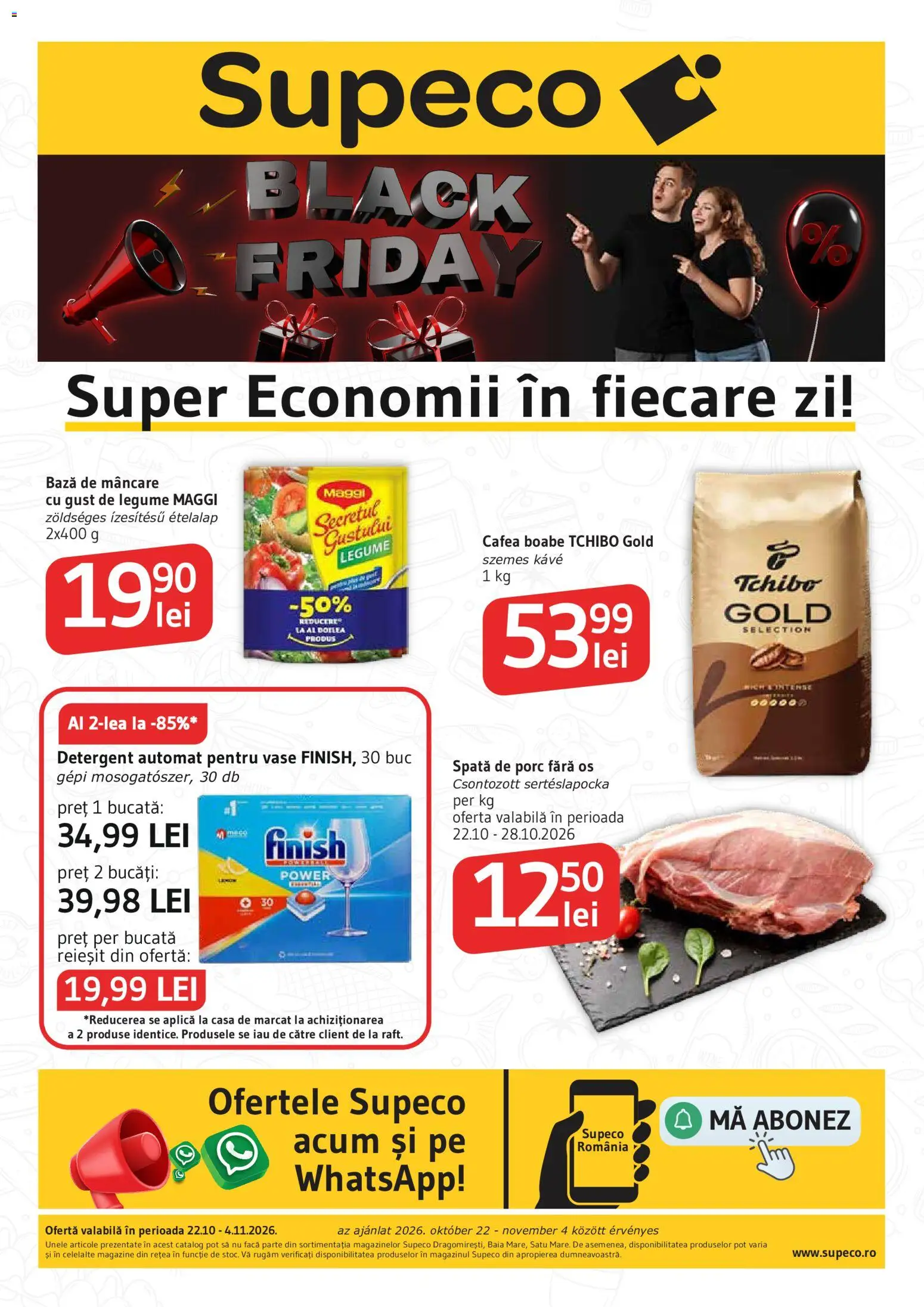 Catalog Supeco 22 Octombrie - 3 Noiembrie 2026 | Pagina 1 | Produse: Aplică, Legume, Power, Black