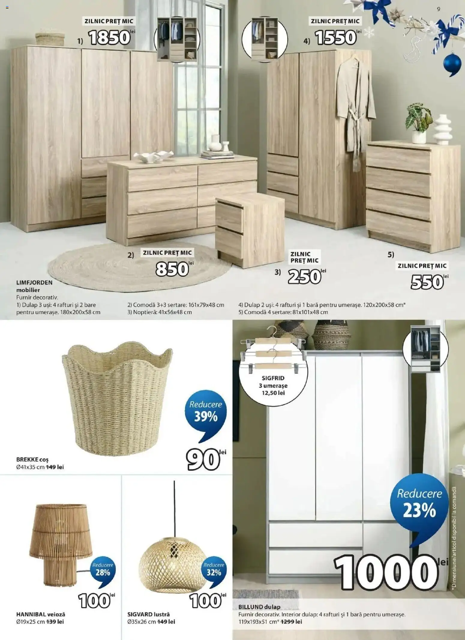 Catalog JYSK 26 Octombrie - 23 Noiembrie 2026 | Pagina 9 | Produse: Noptieră, Coș, Veioză, Sport