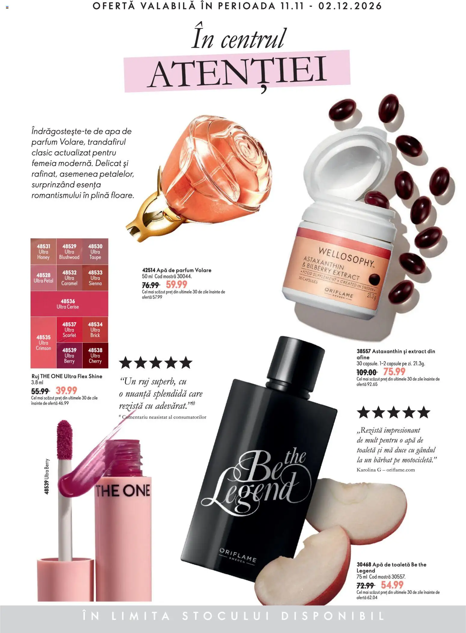 Catalog Oriflame 11 Noiembrie - 1 Decembrie 2026 | Pagina 3 | Produse: Toaletă, Parfum, Apă de toaletă, Ruj